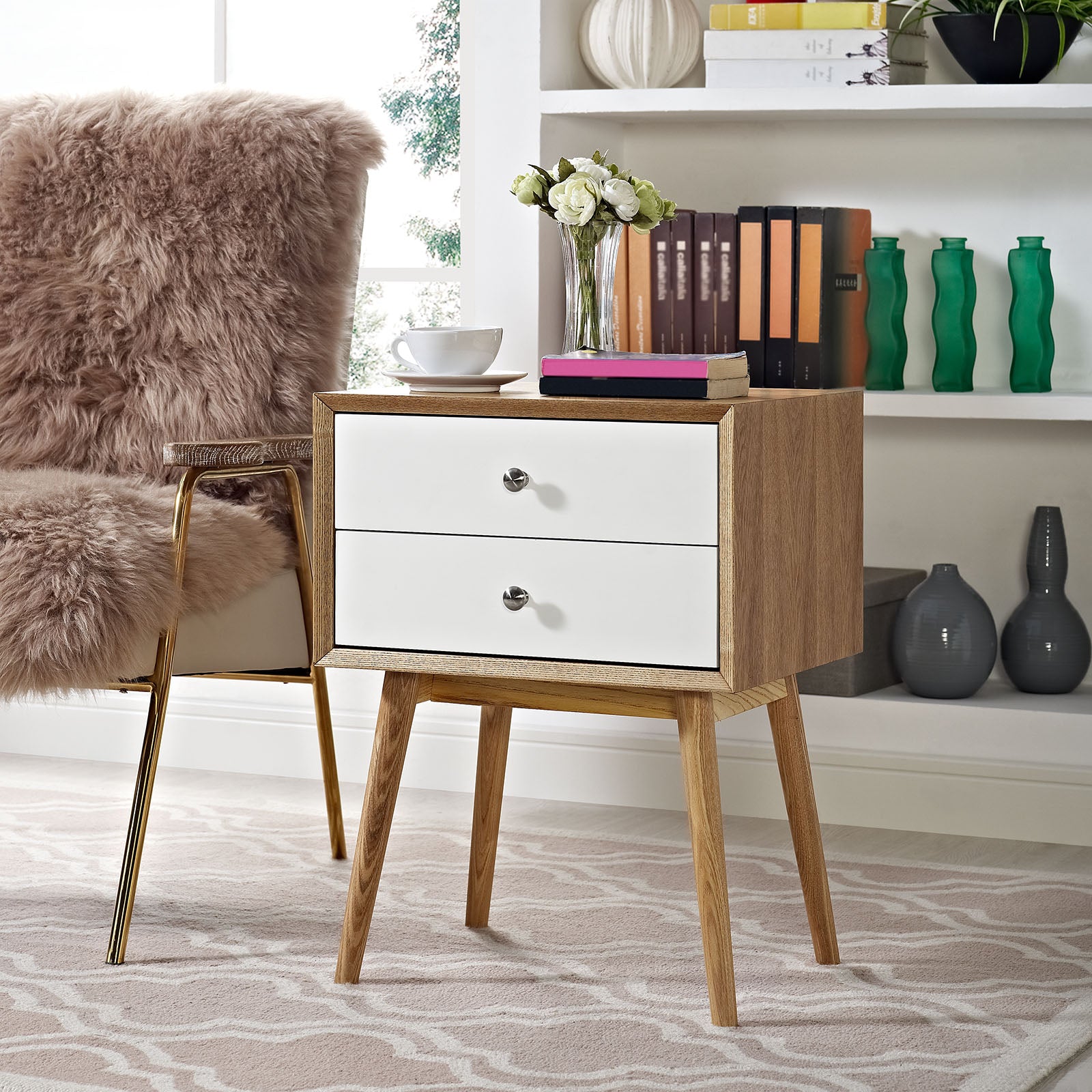 Modway Nightstands & Side Tables - Dispatch Nightstand Natural White