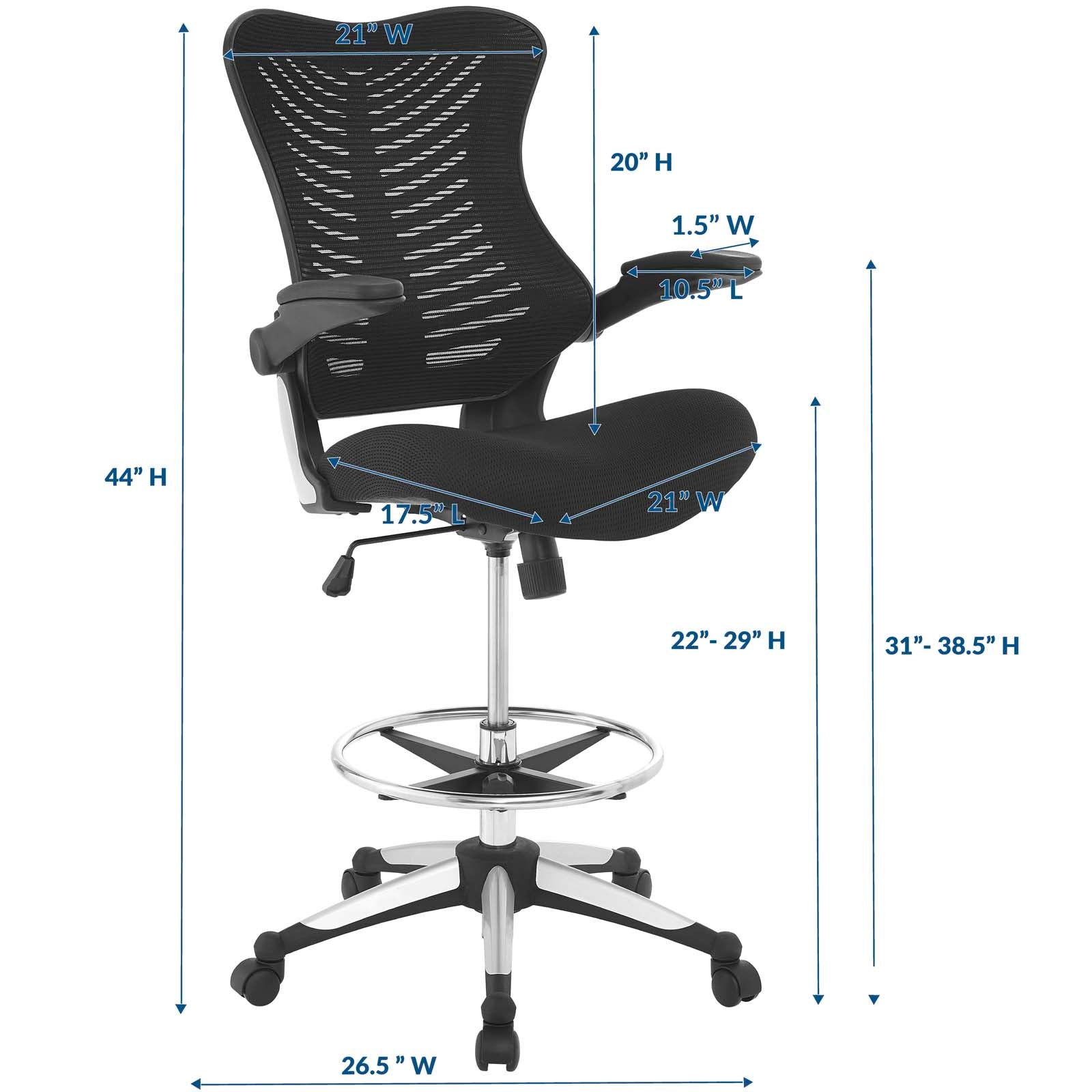 Modway Task Chairs - Charge Drafting Chair Black