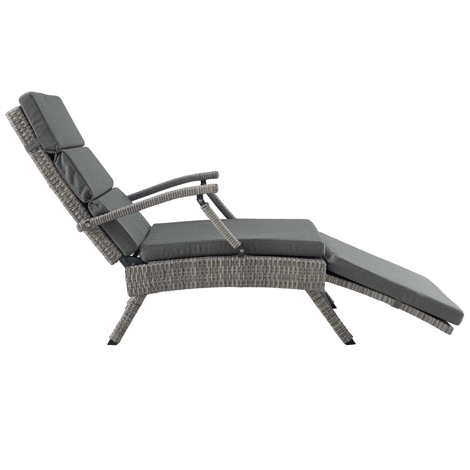 Modway Outdoor Loungers - Envisage Chaise Outdoor Lounge Chair Light Gray & Charcoal