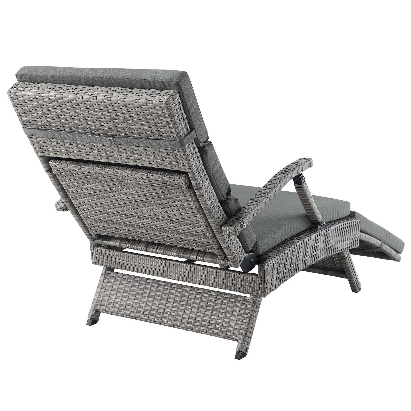 Modway Outdoor Loungers - Envisage Chaise Outdoor Lounge Chair Light Gray & Charcoal