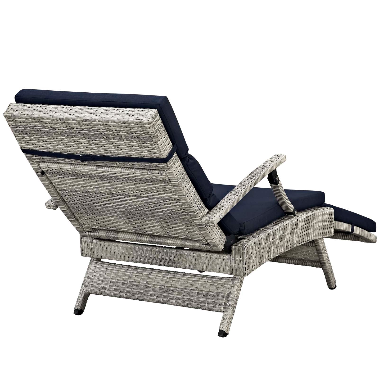 Modway Outdoor Loungers - Envisage Chaise Outdoor Patio Lounge Chair Light Gray & Navy