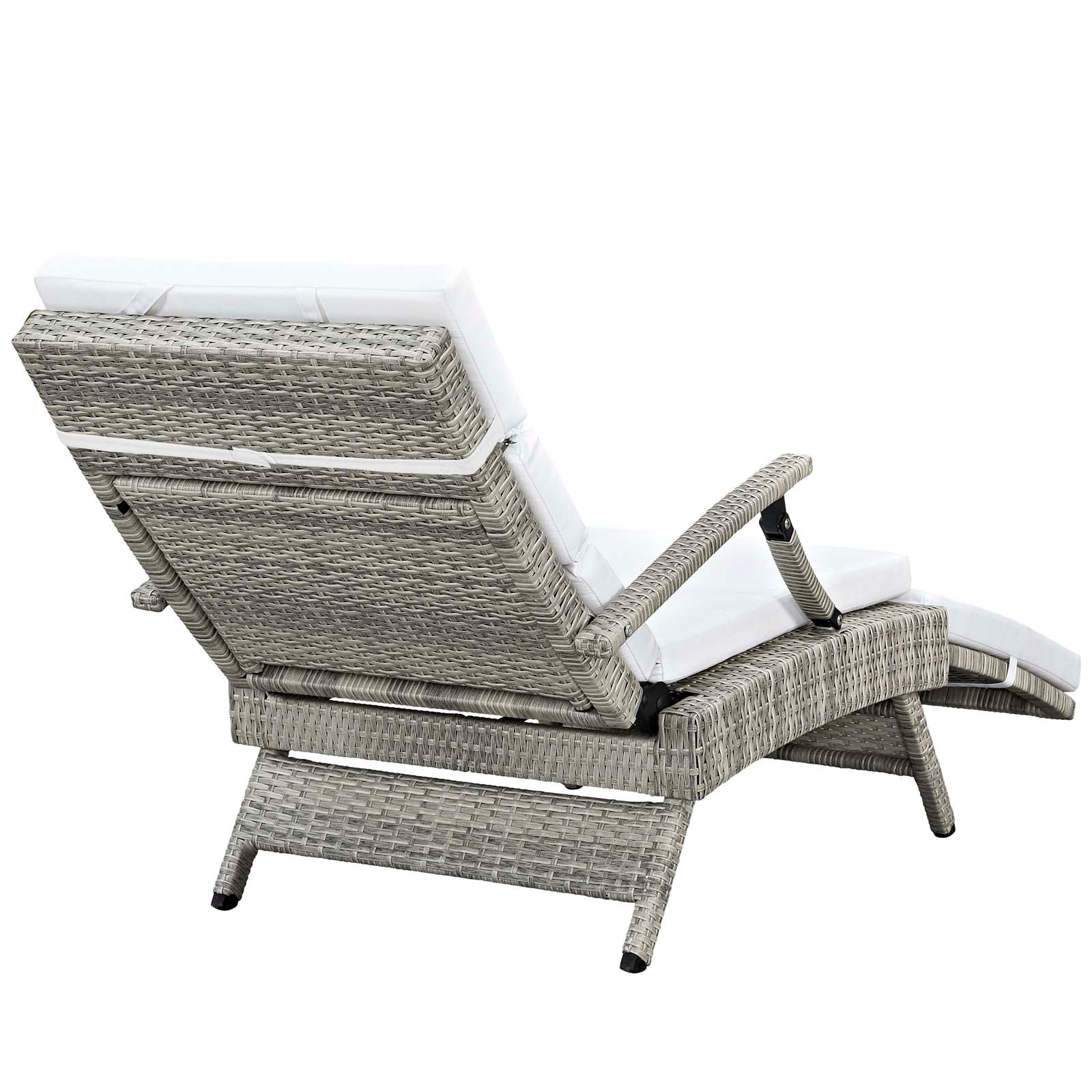 Modway Outdoor Loungers - Envisage Chaise Outdoor Patio Lounge Chair Light Gray & White
