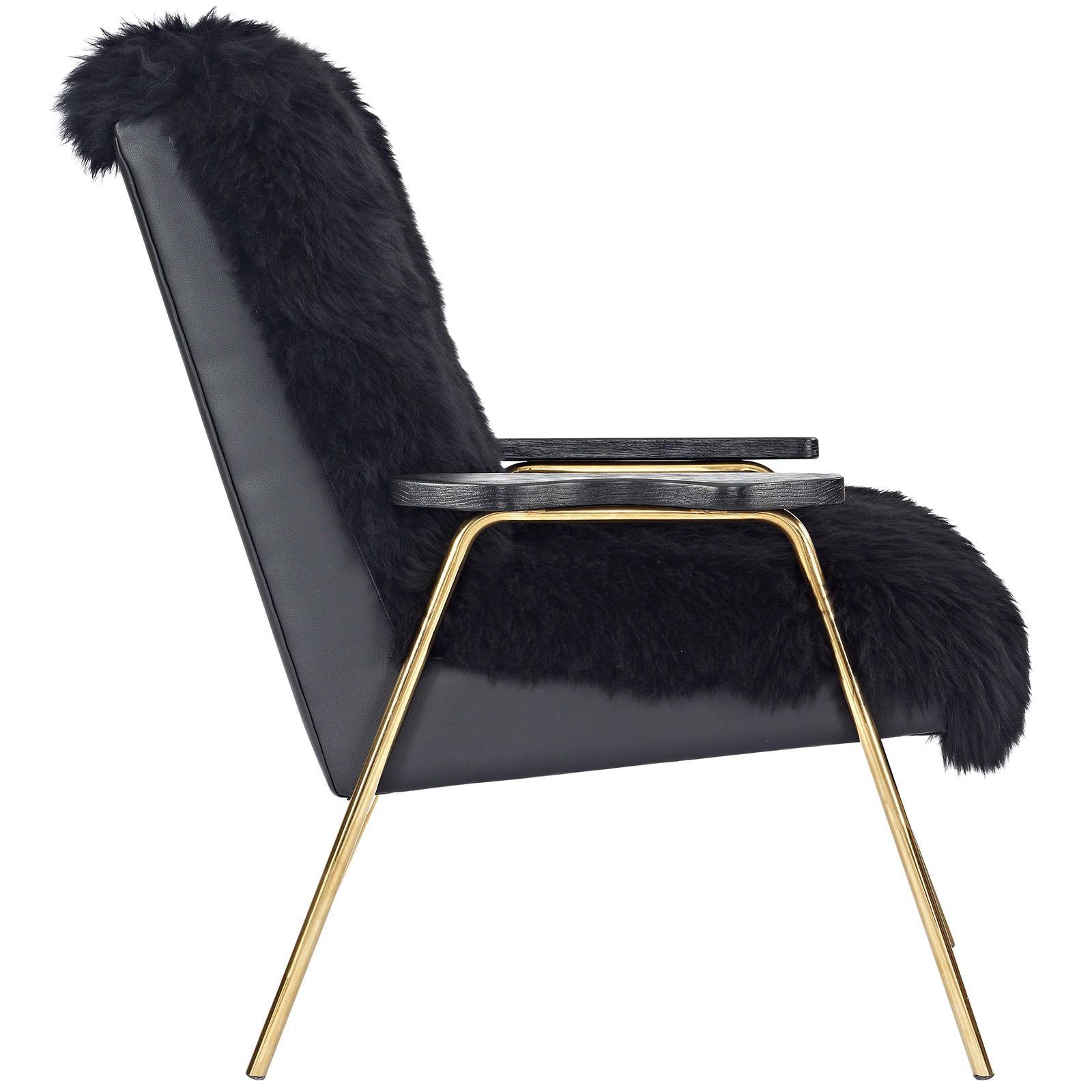 Modway Chairs - Sprint Sheepskin Armchair Black Black