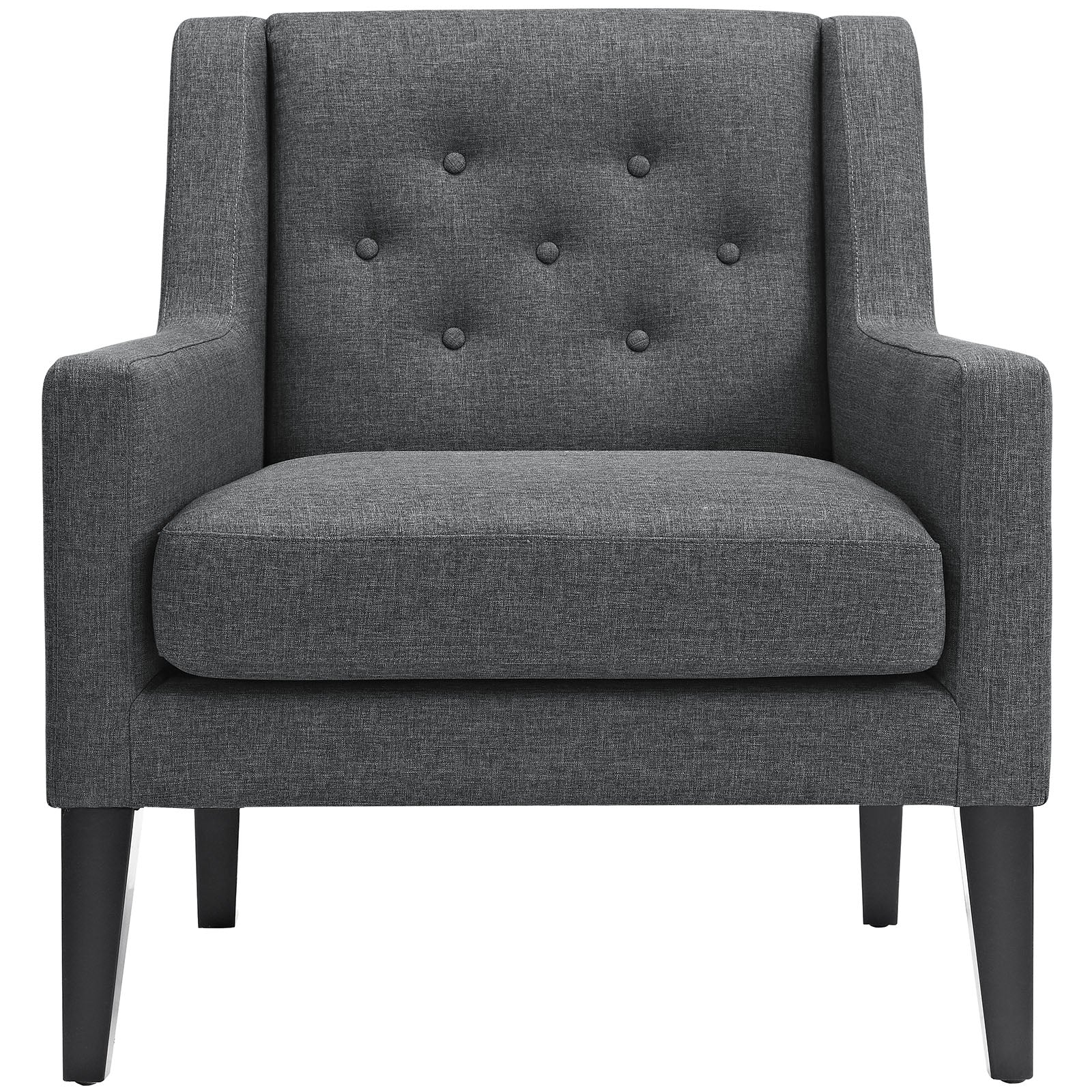 Modway Accent Chairs - Earnest Upholstered Fabric Armchair Gray