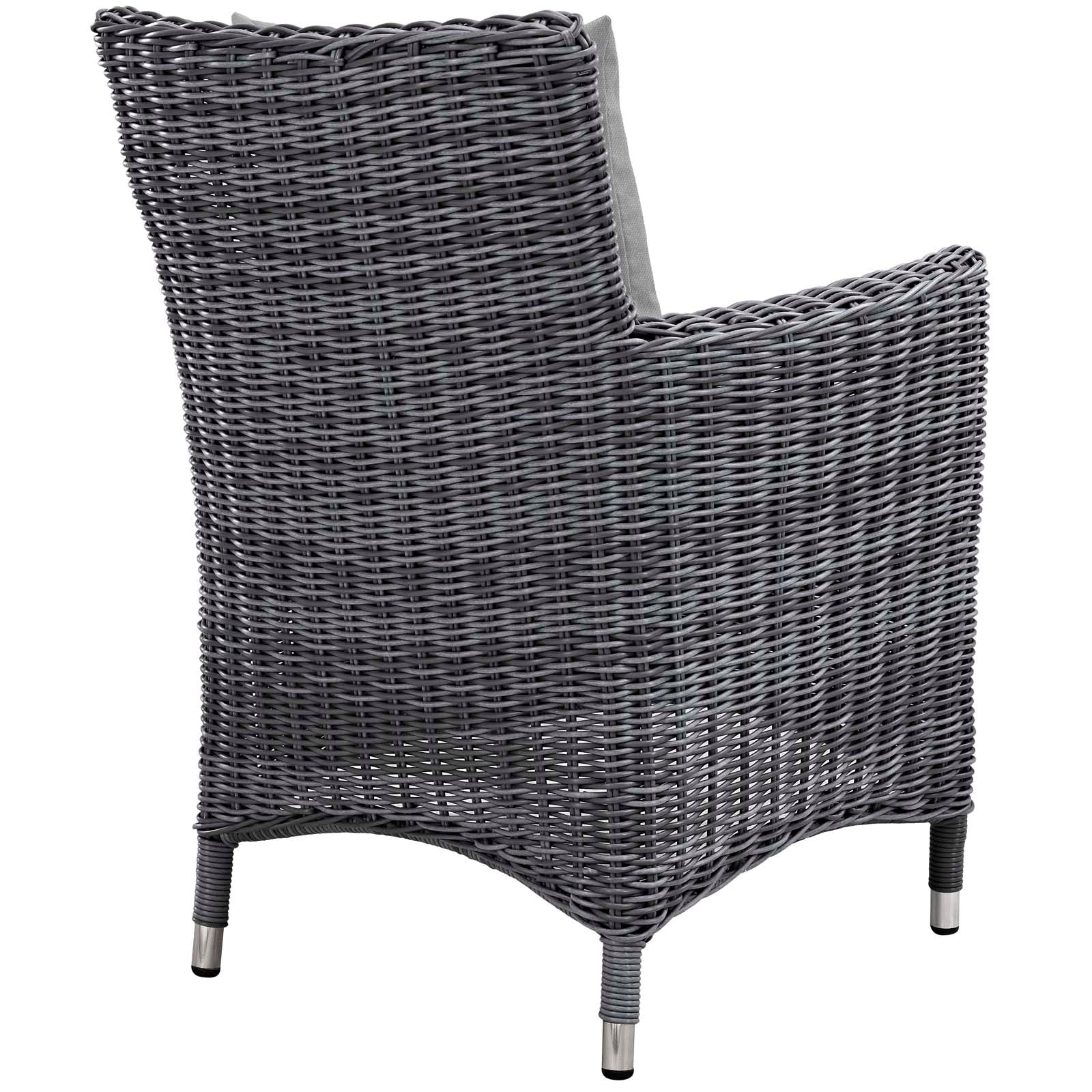 Modway Outdoor Dining Sets - Summon 4 Piece Outdoor Patio Sunbrella Dining Set Canvas Gray