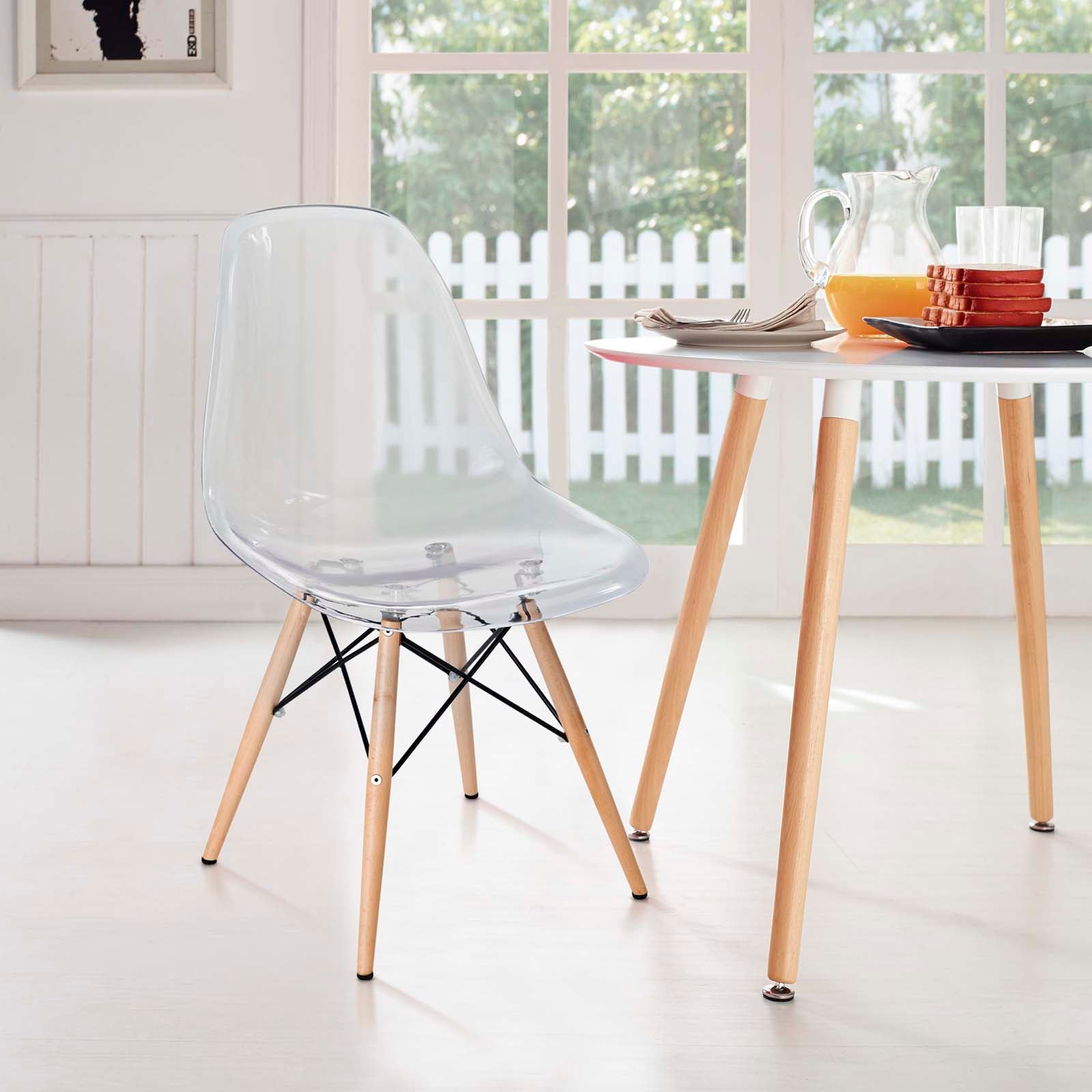 Modway Dining Chairs - Pyramid Dining Side Chair Clear