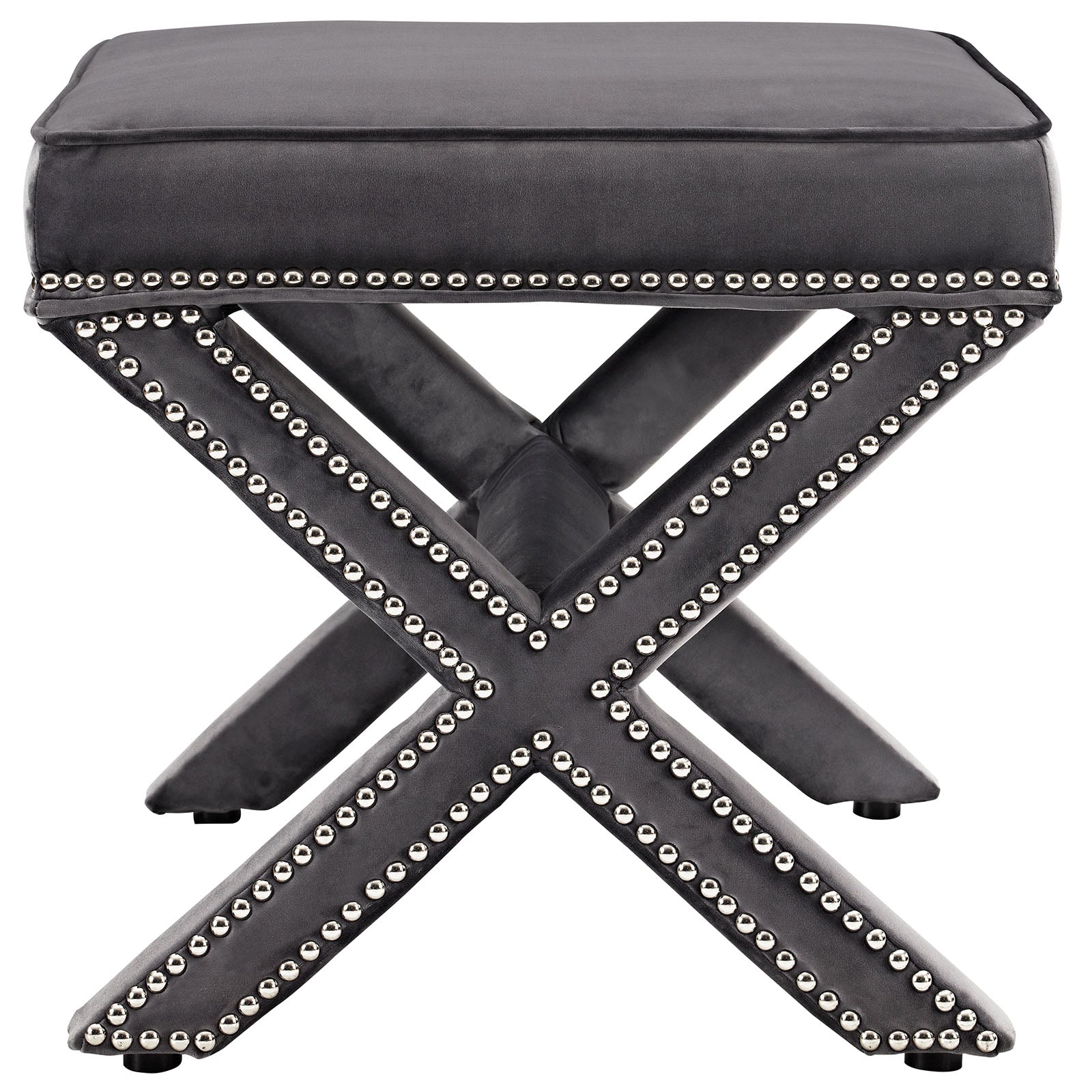 Modway Ottomans & Stools - Rivet Bench Gray