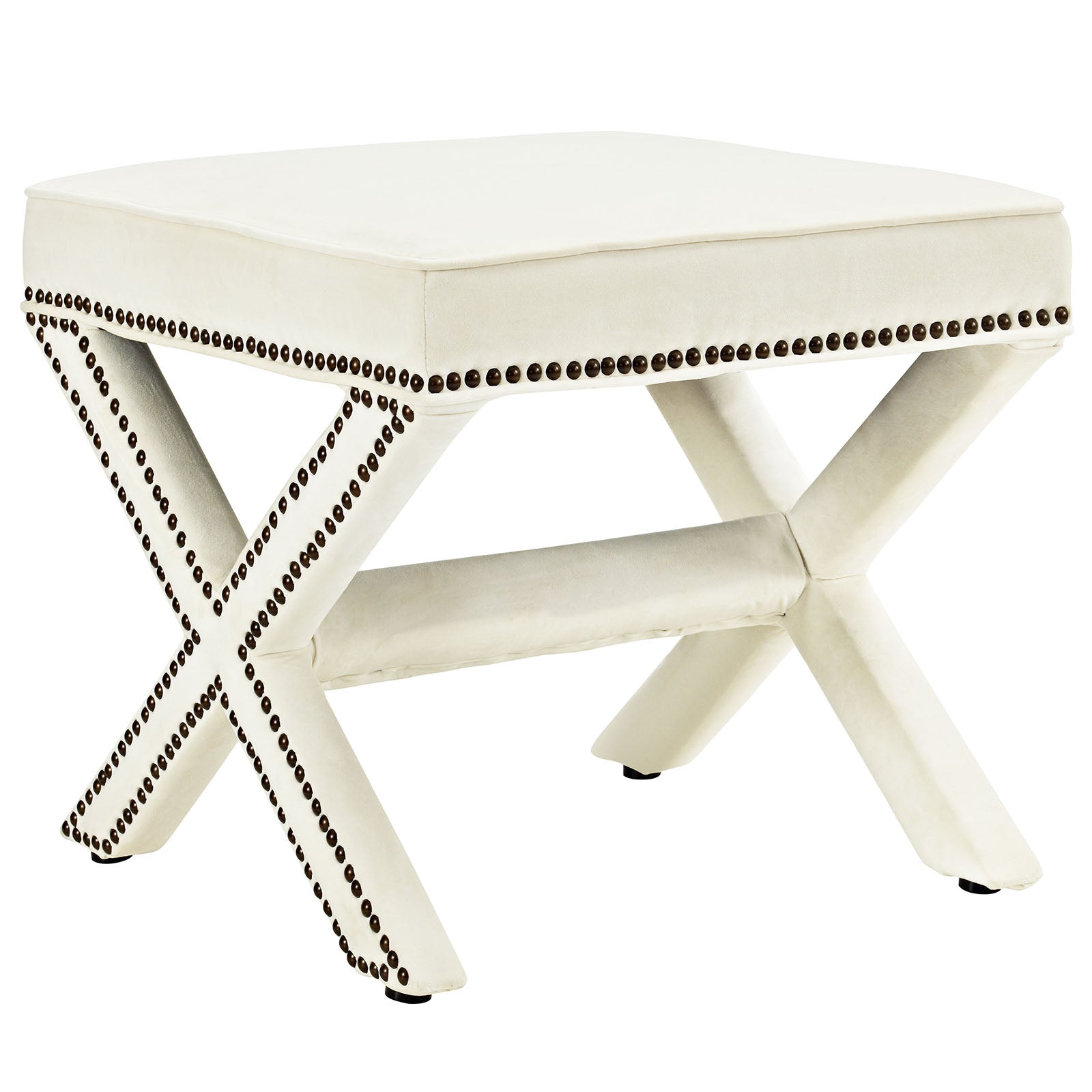 Modway Ottomans & Stools - Rivet Bench Ivory