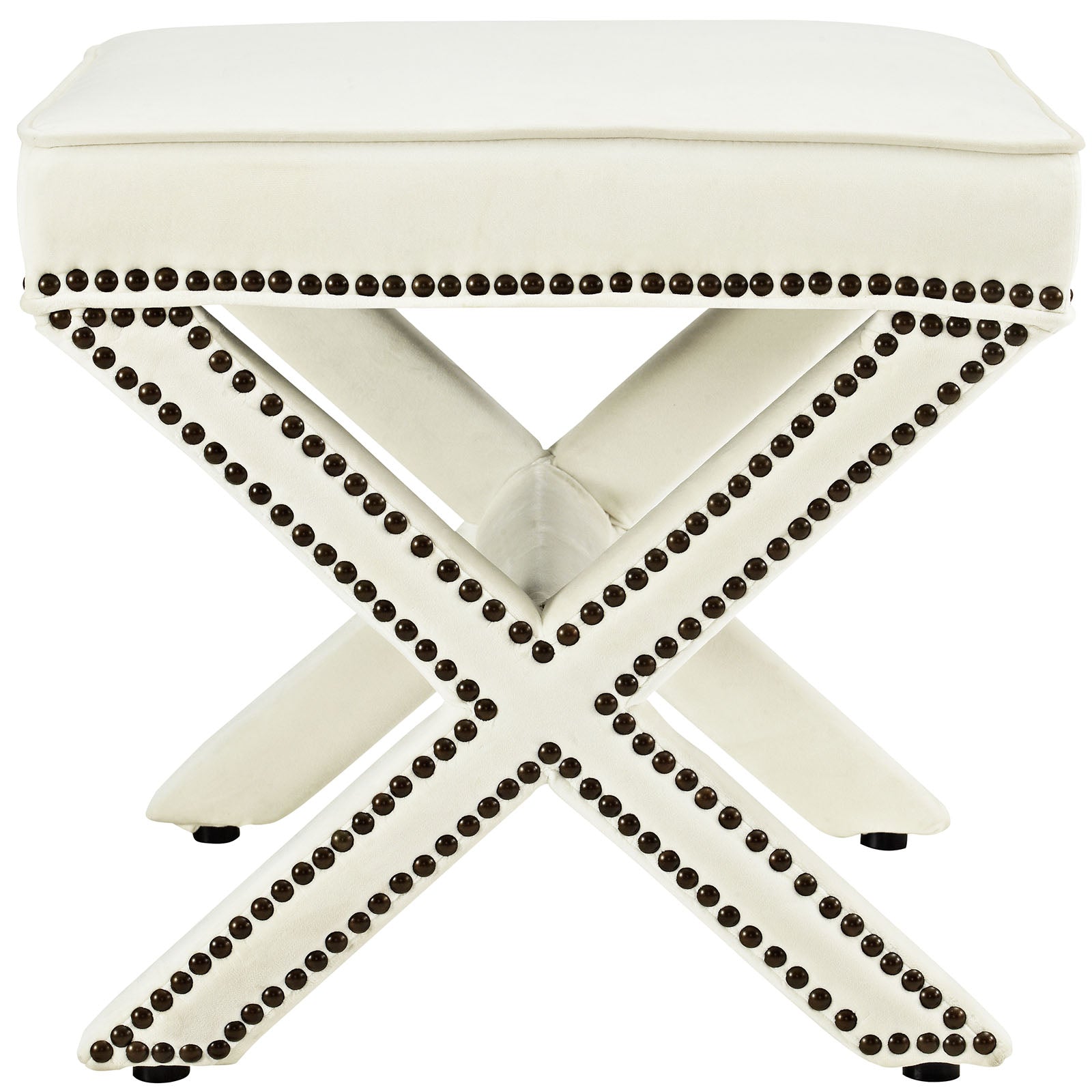 Modway Ottomans & Stools - Rivet Bench Ivory