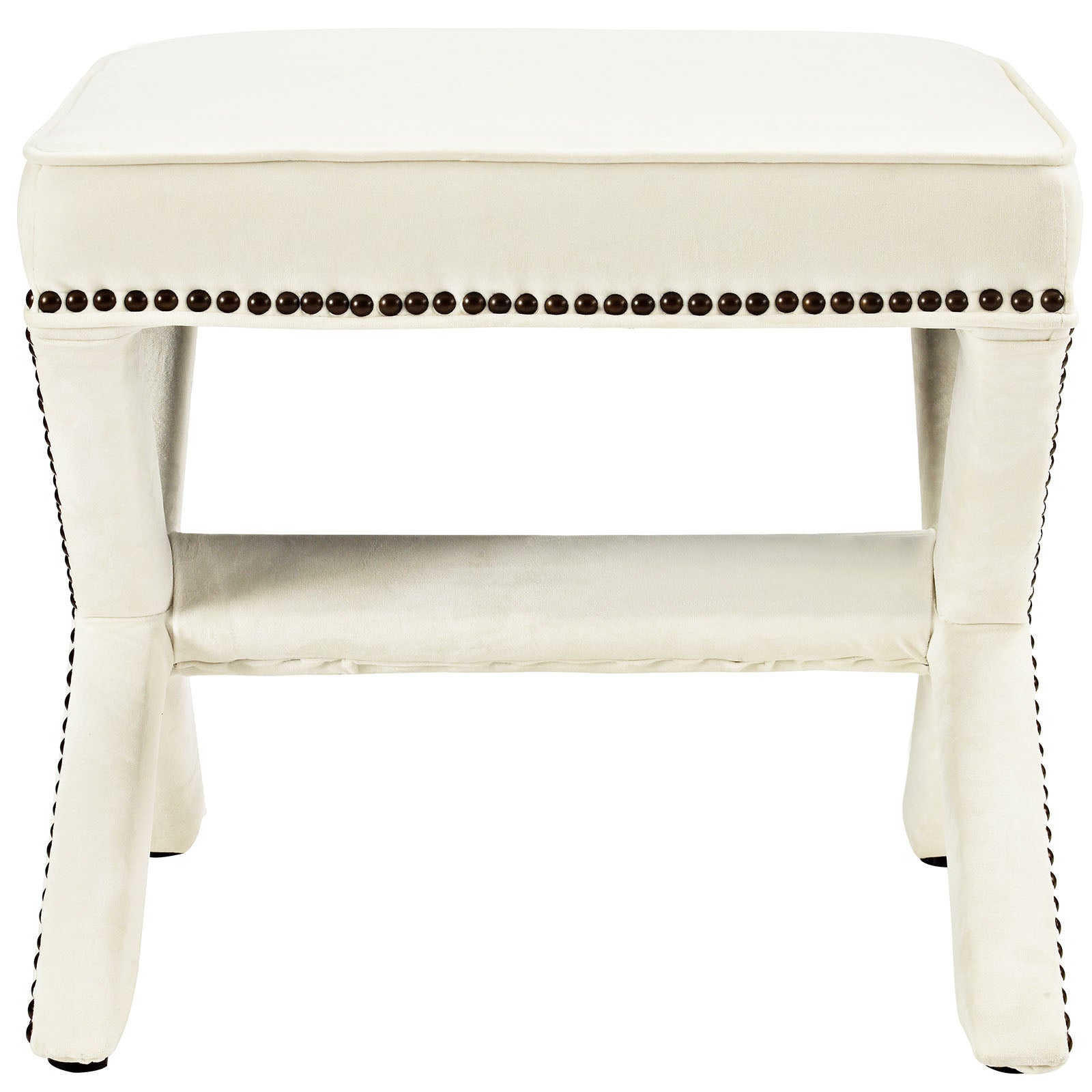 Modway Ottomans & Stools - Rivet Bench Ivory