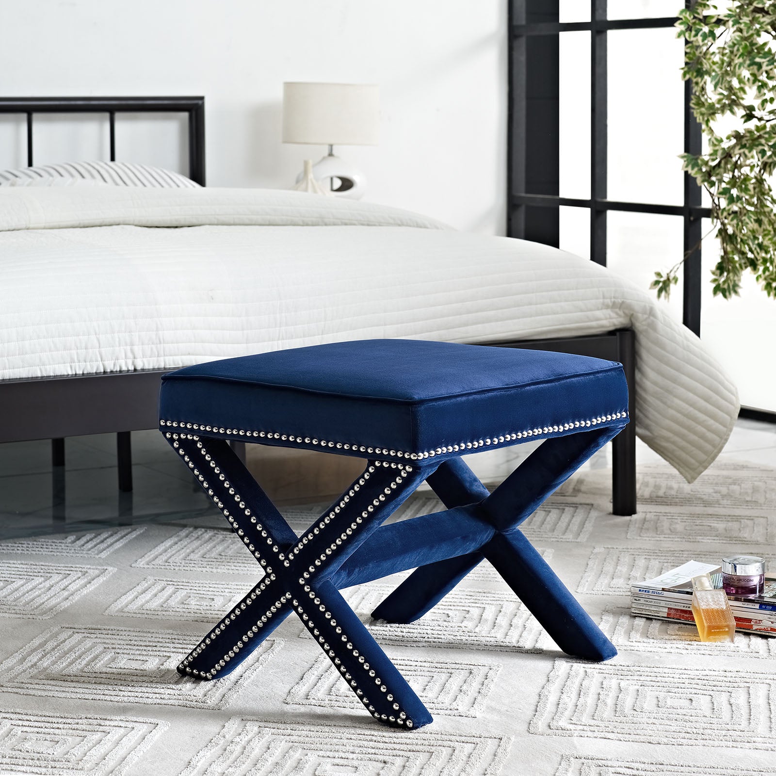 Modway Ottomans & Stools - Rivet Bench Navy