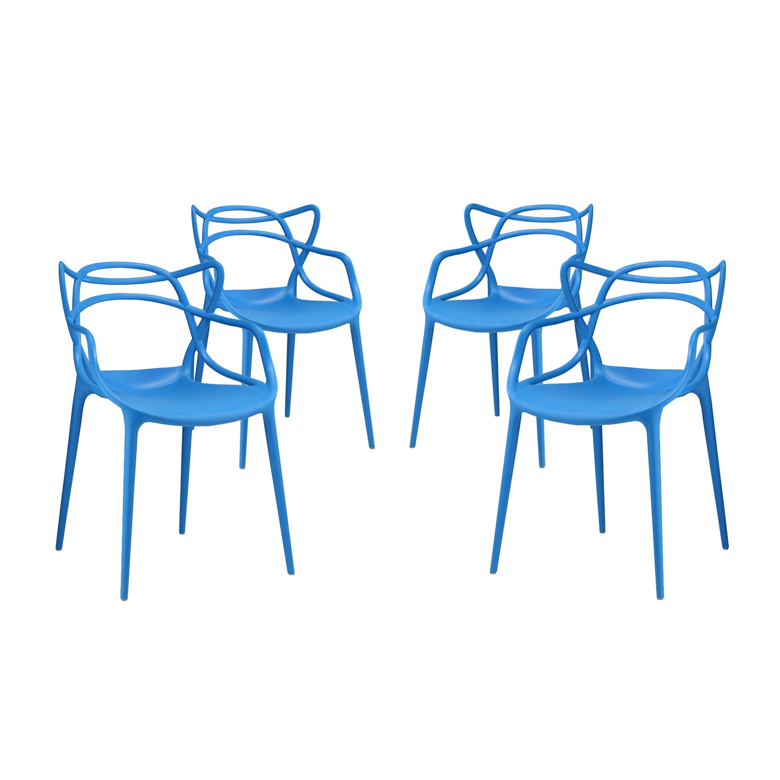 Modway Dining Chairs - EEI-2348-BLU-SET Entangled Dining Set Set of 4 Blue