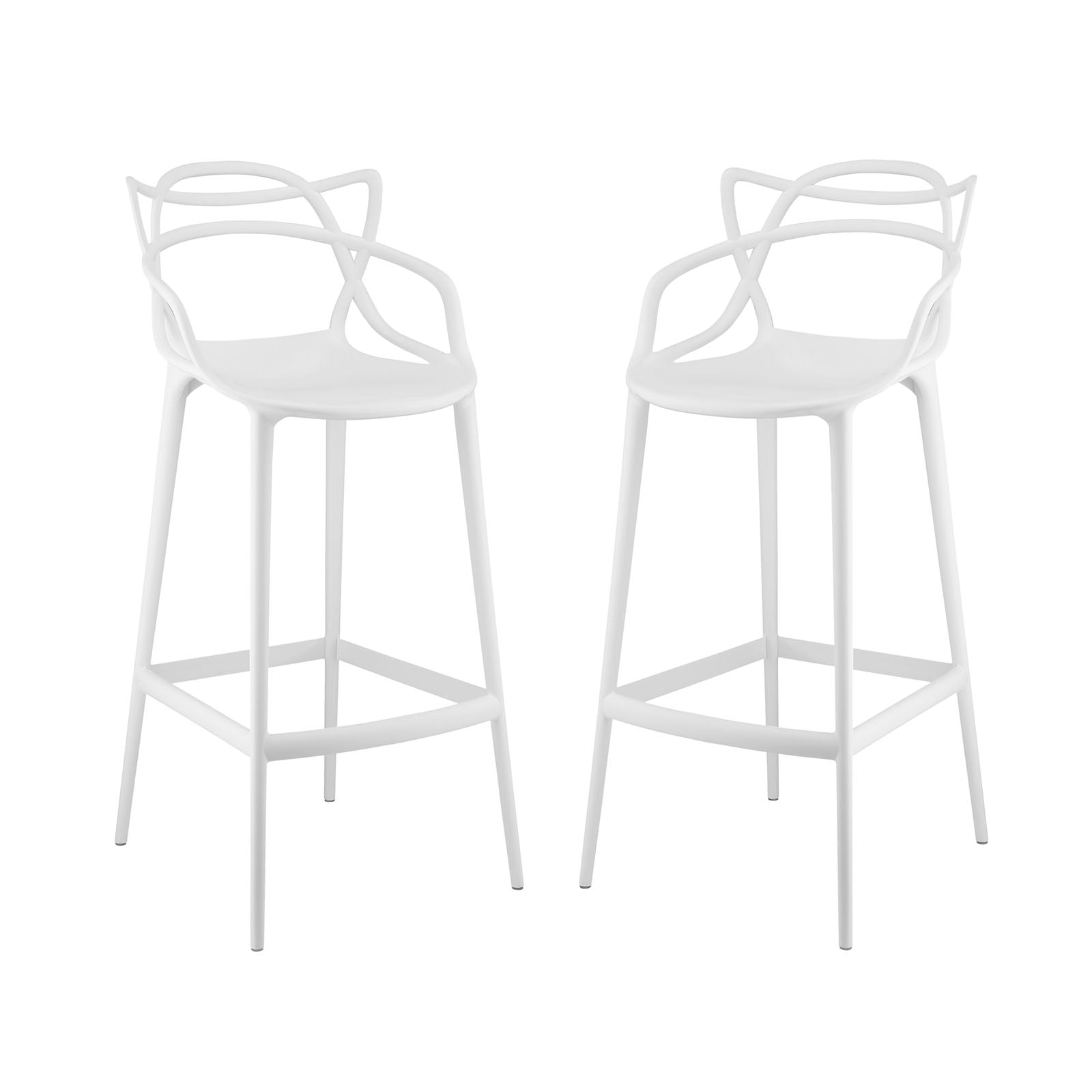 Modway Dining Sets - Entangled-Bar-Stool-Set-of-2-White