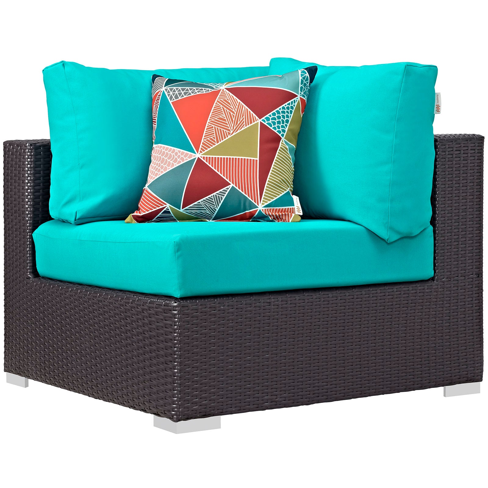 Modway Outdoor Conversation Sets - Convene 5 Piece Outdoor Patio Sectional Set Turquoise