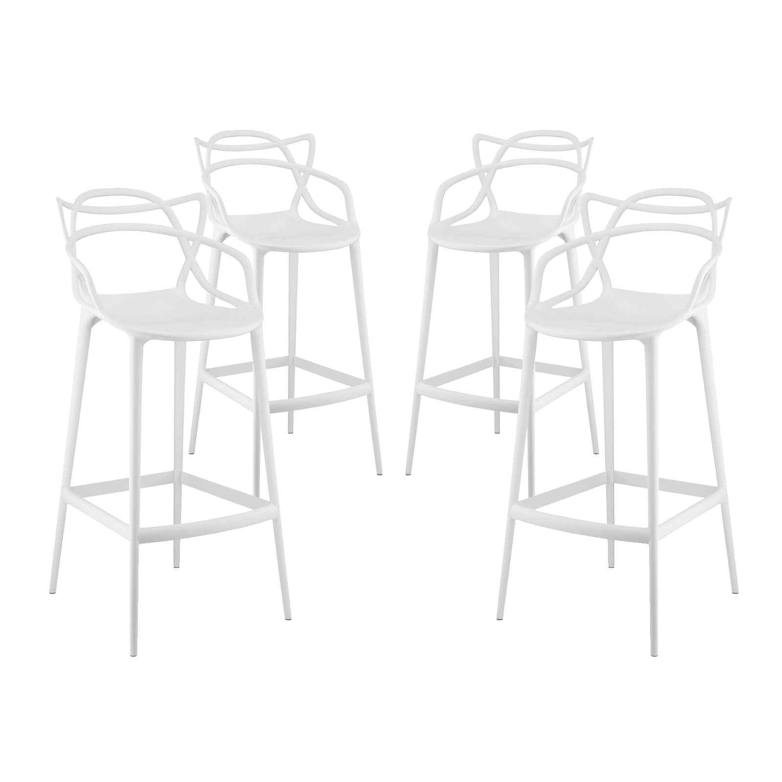 Modway Dining Chairs - Entangled Bar Stool (Set of 4) White