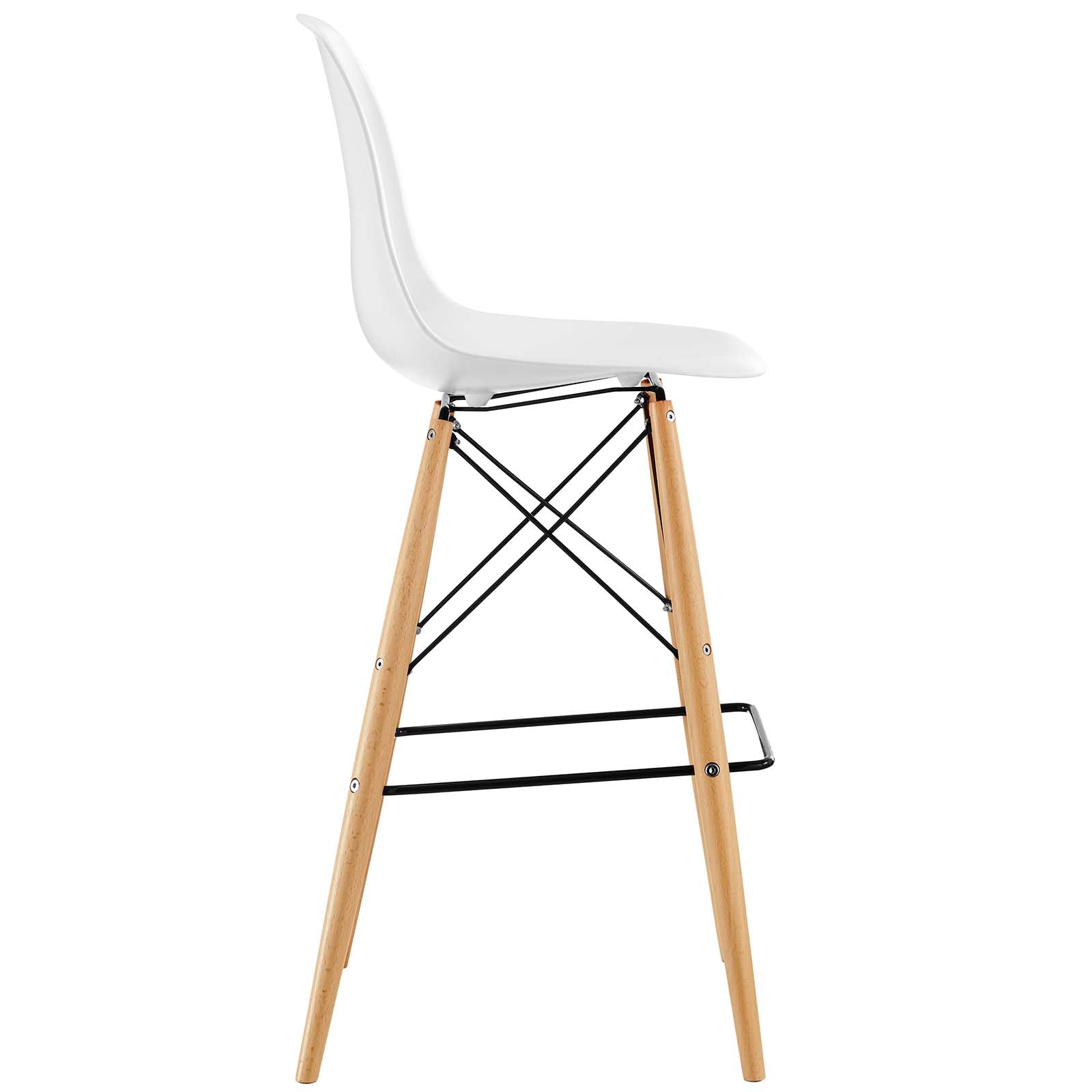 Modway Barstools - Pyramid Dining Side Bar Stool ( Set of 2 ) White