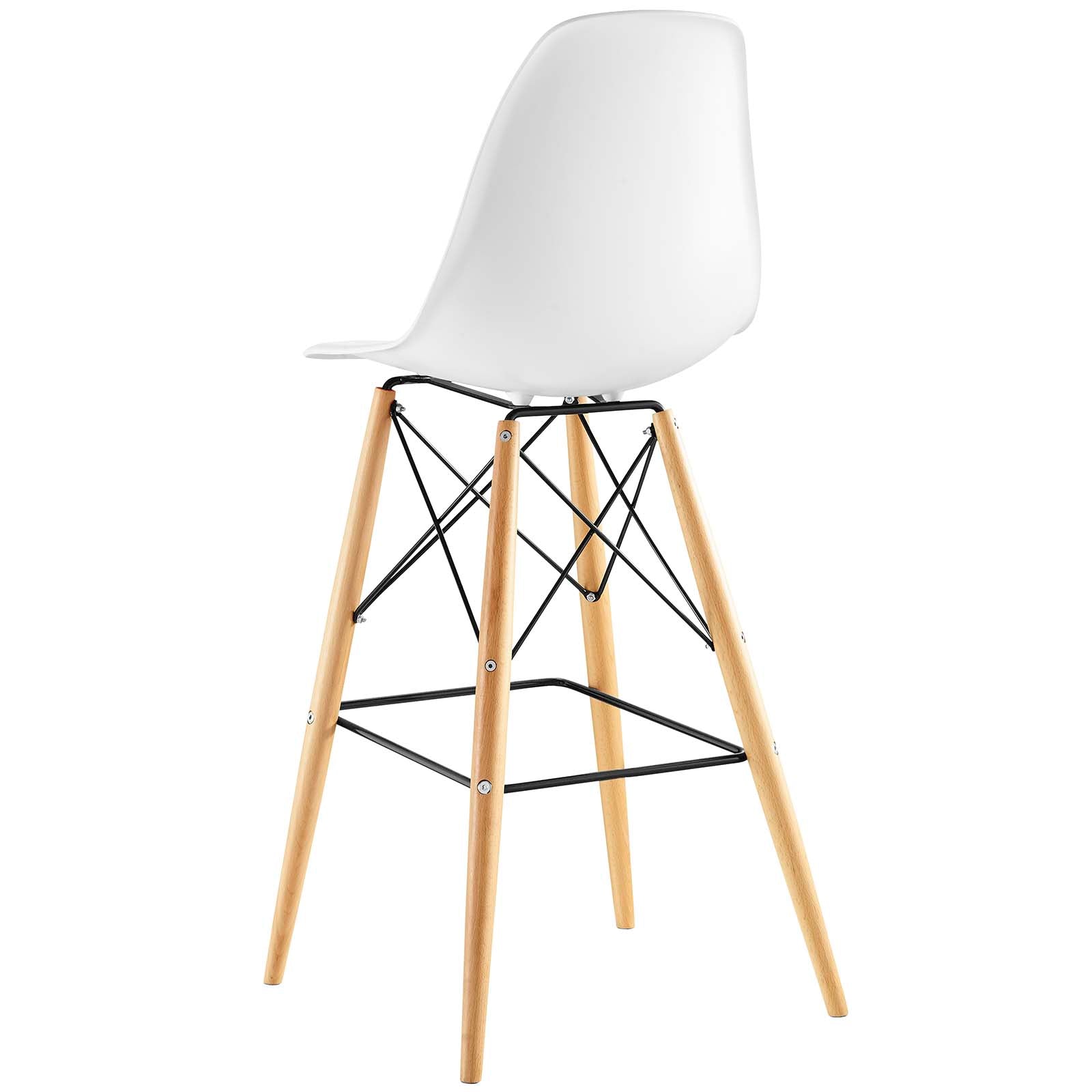 Modway Barstools - Pyramid Dining Side Bar Stool ( Set of 2 ) White