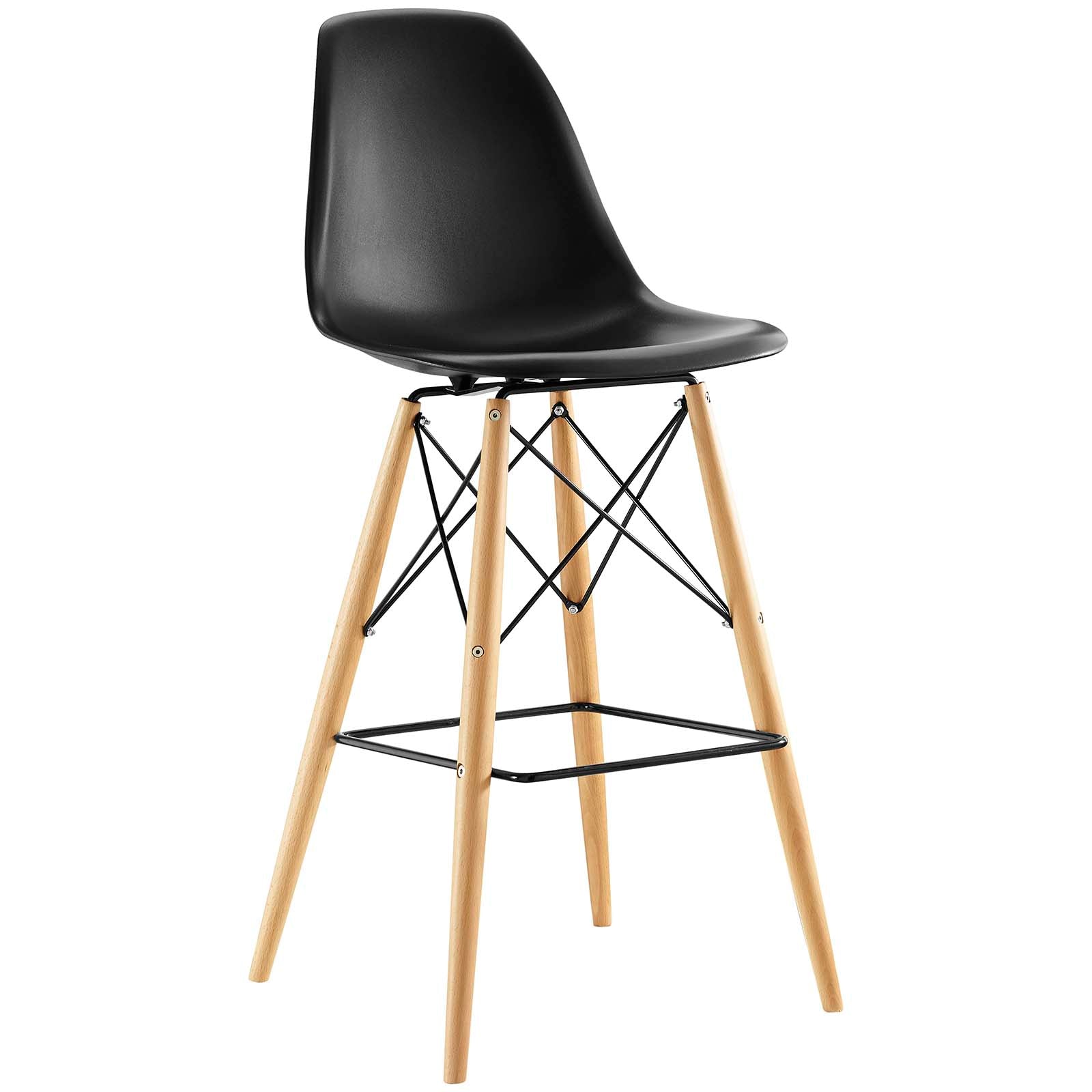 Modway Barstools - Pyramid Dining Side Bar Stool ( Set Of 4 ) Black