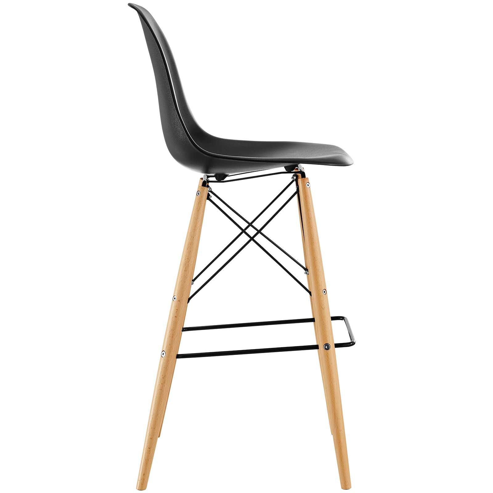 Modway Barstools - Pyramid Dining Side Bar Stool ( Set Of 4 ) Black