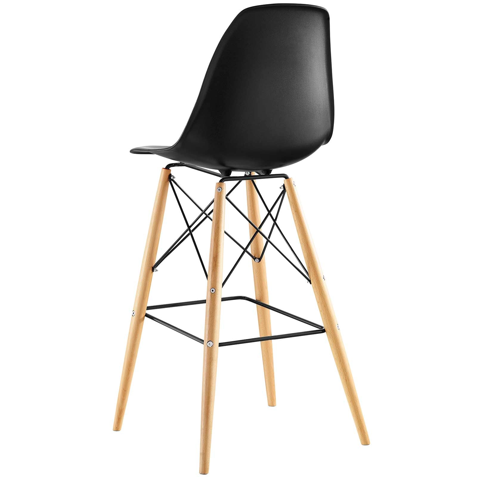 Modway Barstools - Pyramid Dining Side Bar Stool ( Set Of 4 ) Black