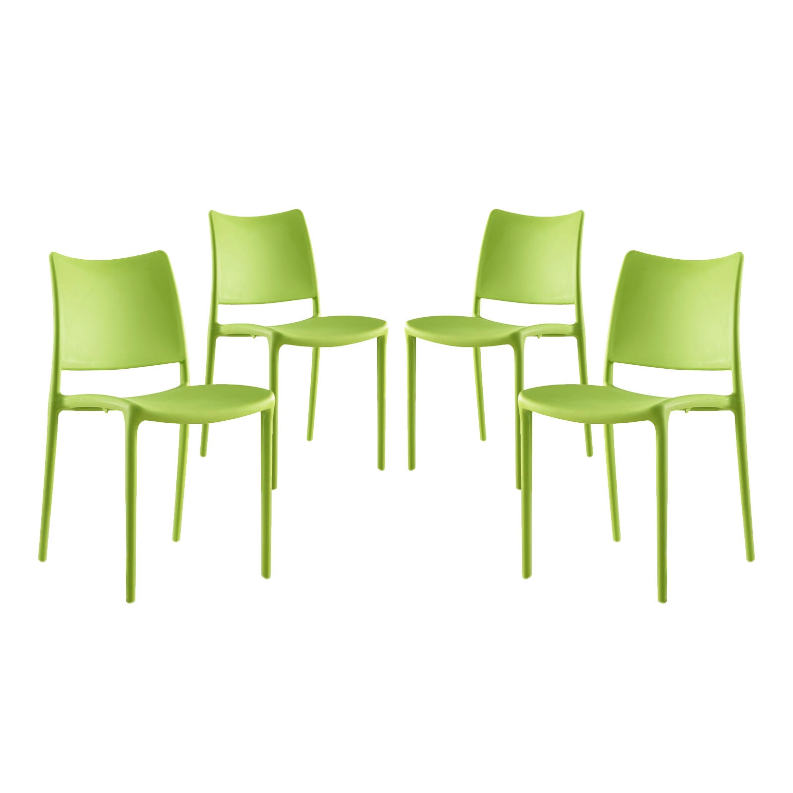 Modway Dining Chairs - Hipster-Dining-Side-Chair-Set-of-4-Green