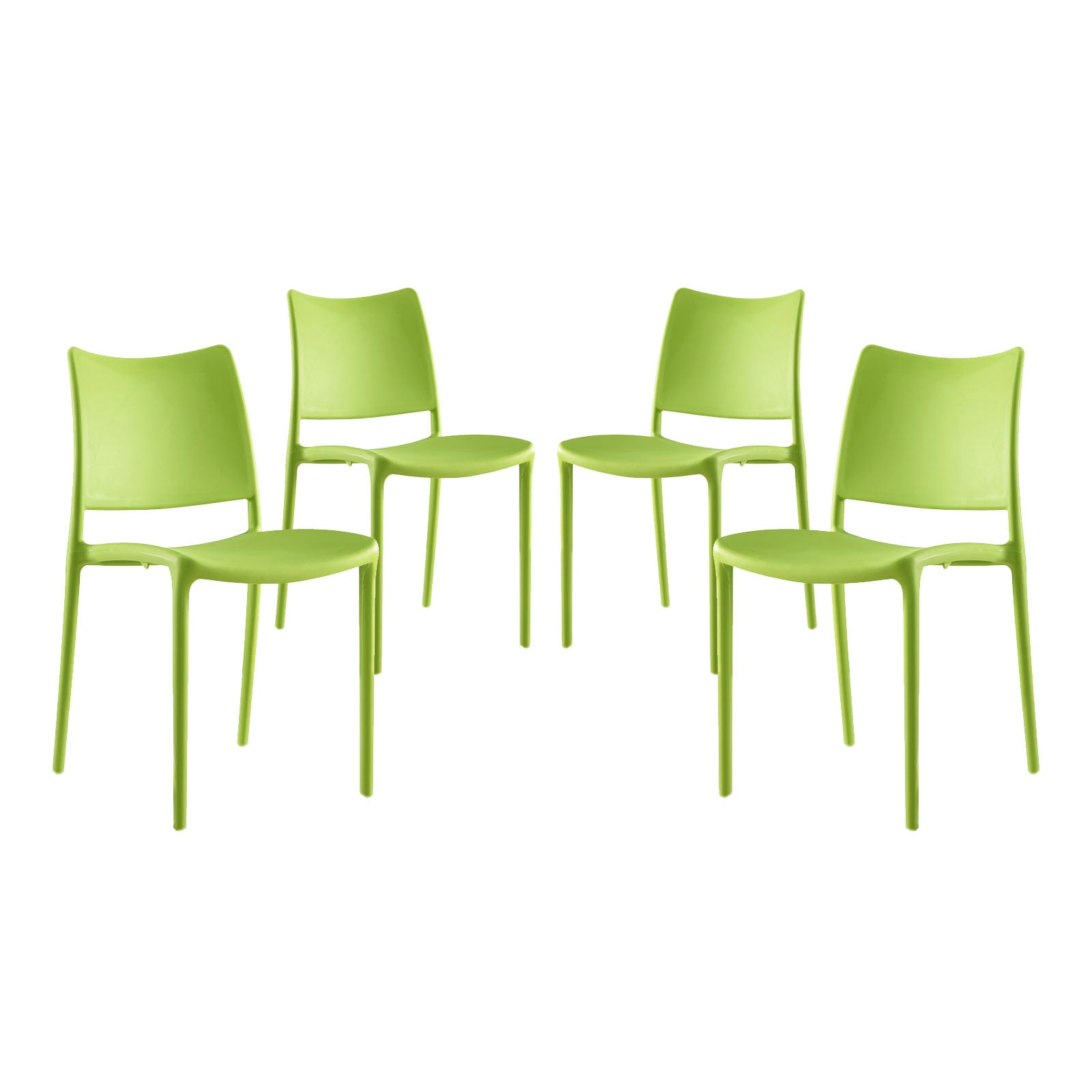 Modway Dining Chairs - Hipster-Dining-Side-Chair-Set-of-4-Green