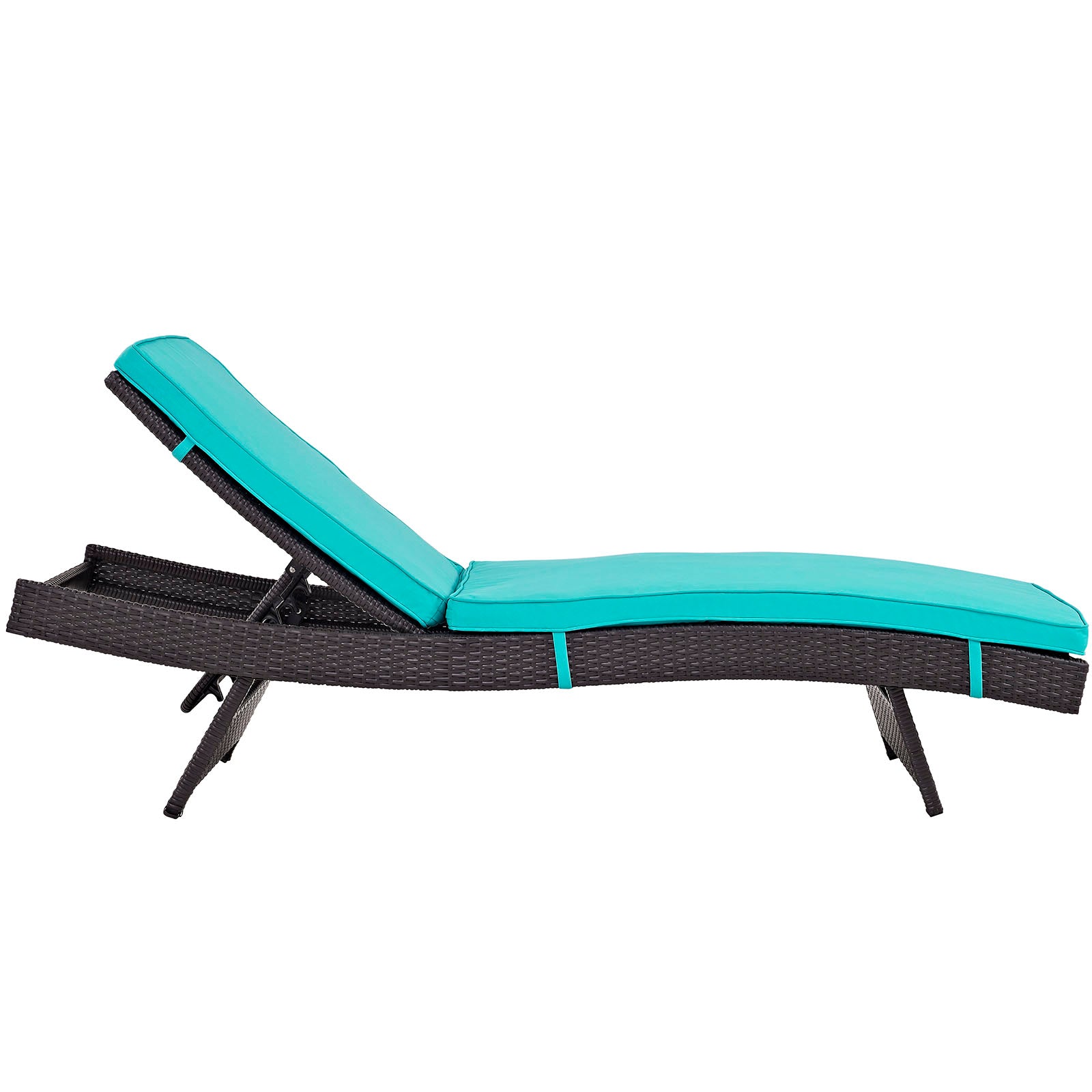 Modway Outdoor Loungers - Convene Chaise Outdoor Patio Set of 2 Espresso Turquoise