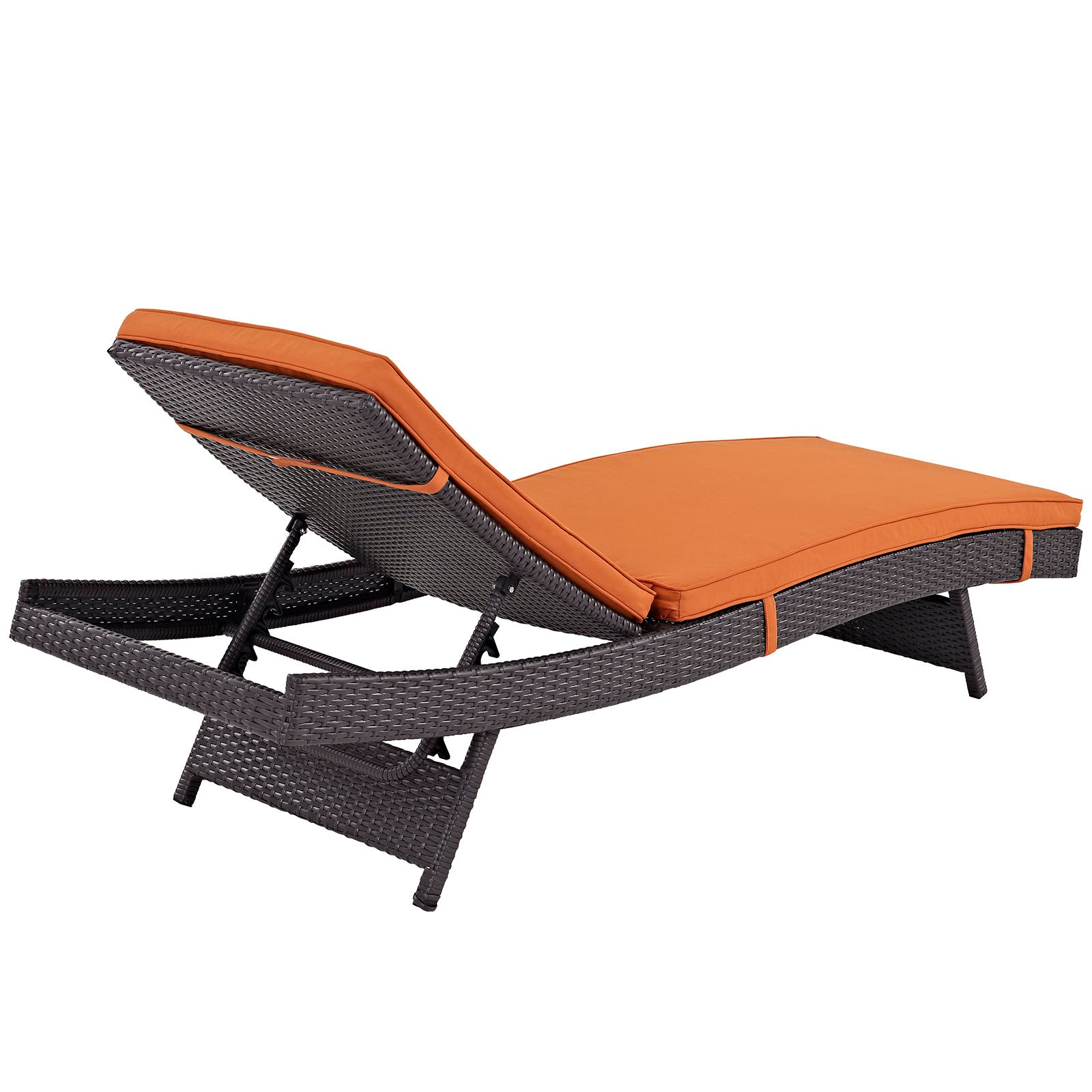 Modway Outdoor Loungers - Convene Chaise Outdoor Patio Set of 4 Espresso Orange