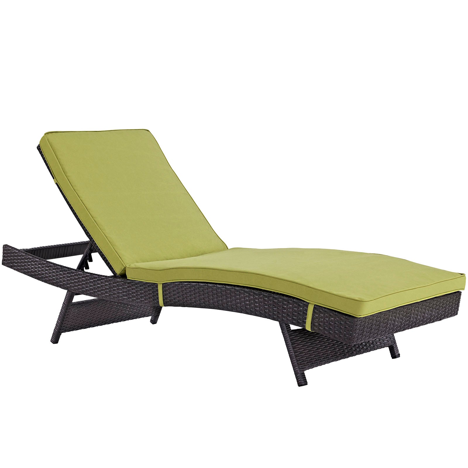Modway Outdoor Loungers - Convene Chaise Outdoor Patio Set of 4 Espresso Peridot