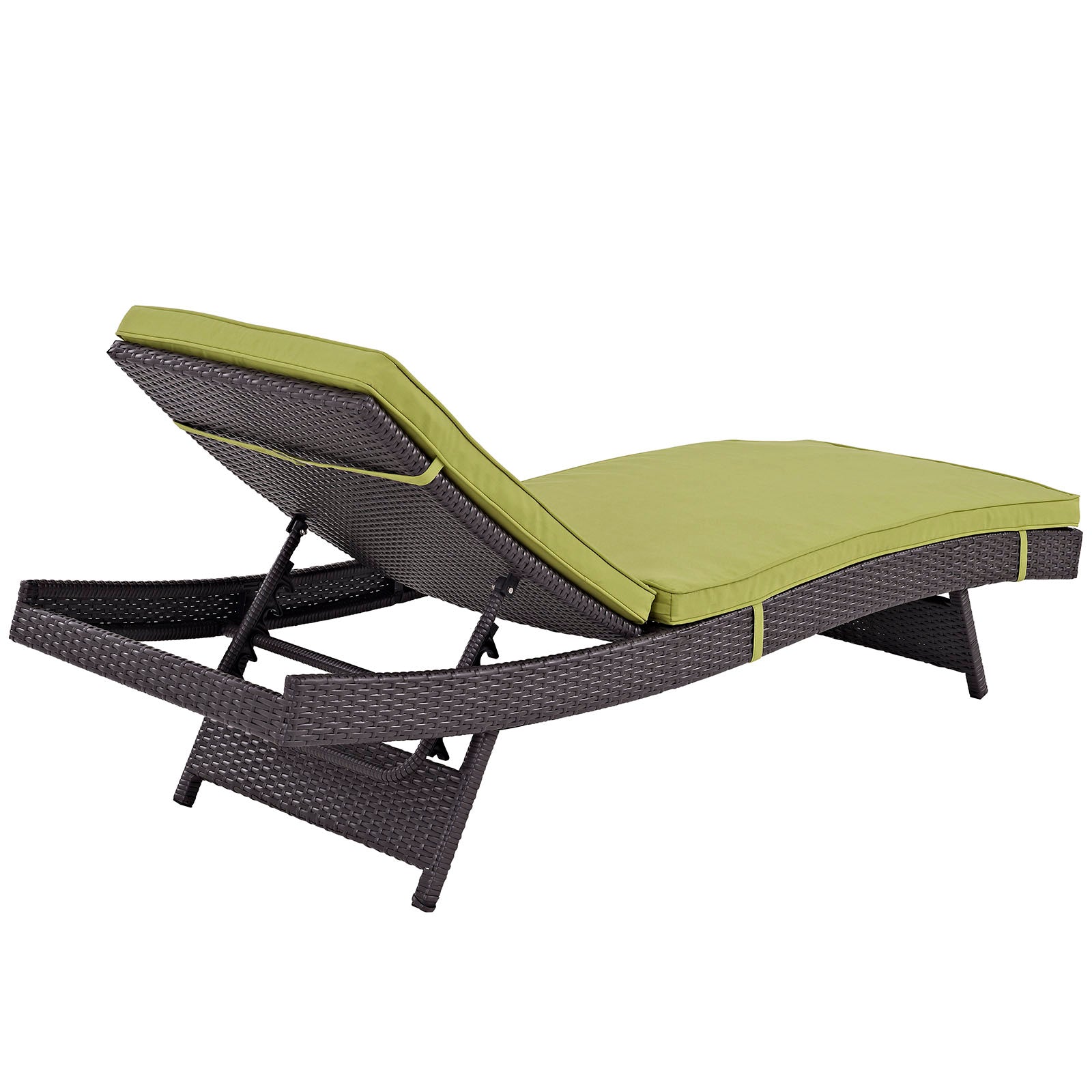 Modway Outdoor Loungers - Convene Chaise Outdoor Patio Set of 4 Espresso Peridot
