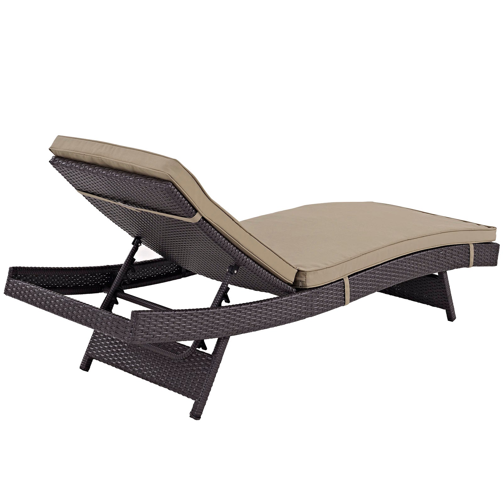Modway Outdoor Loungers - Convene Chaise Outdoor Patio Set of 6 Espresso Mocha