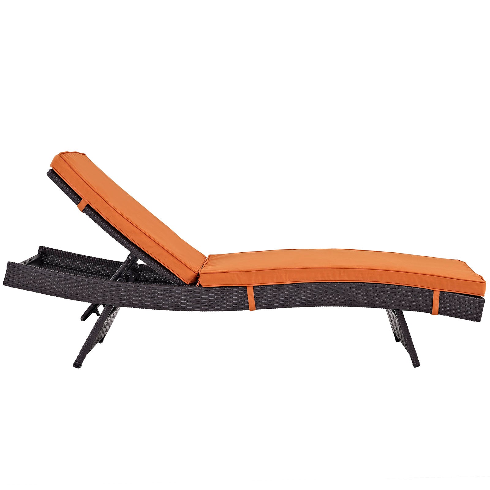 Modway Outdoor Loungers - Convene Chaise Outdoor Patio Set of 6 Espresso Orange