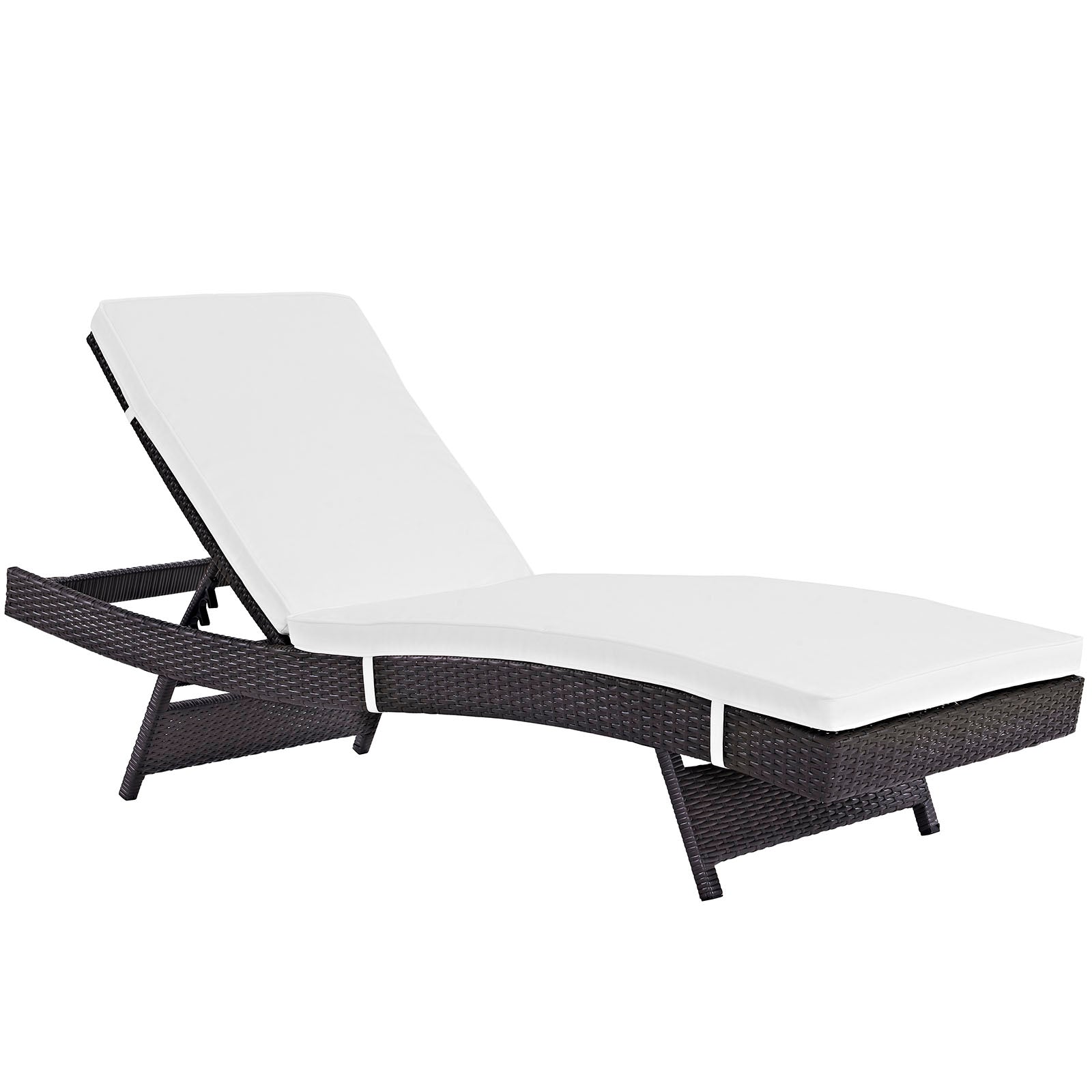 Modway Outdoor Loungers - Convene Chaise Outdoor Patio Set of 6 Espresso White