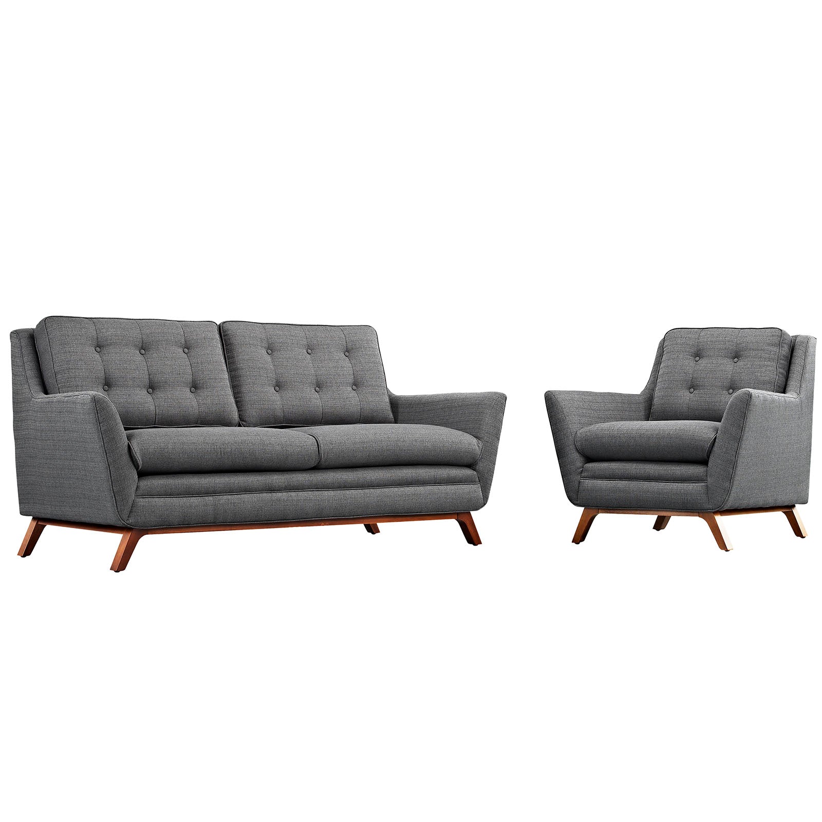 Modway Living Room Sets - Beguile Living Room Sets Upholstered Fabric Set Of 2 Gray