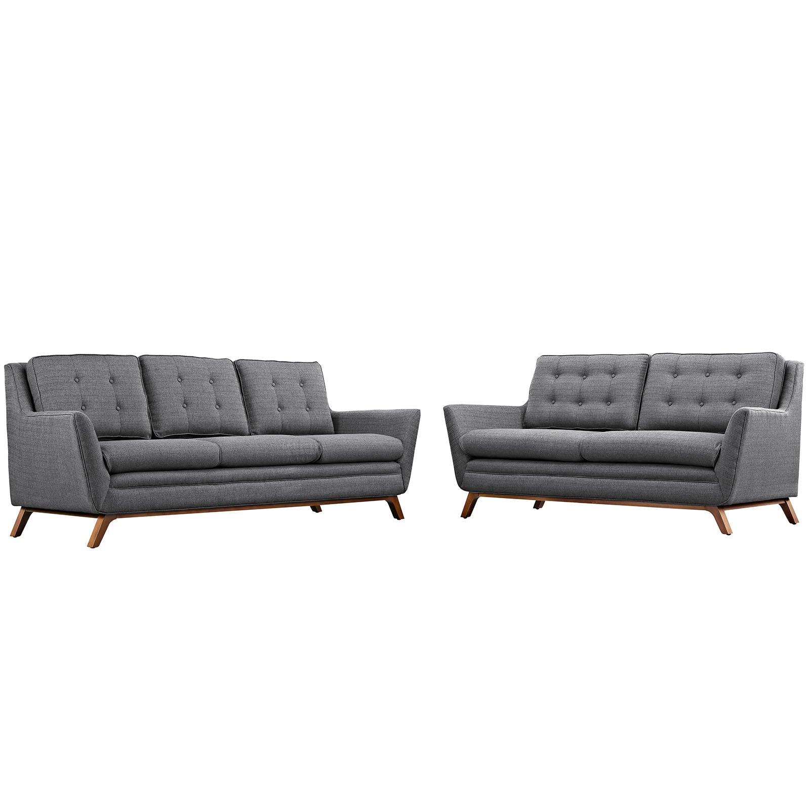 Modway Living Room Sets - Beguile Living Room Set Upholstered Fabric ( Set Of 2 ) Gray