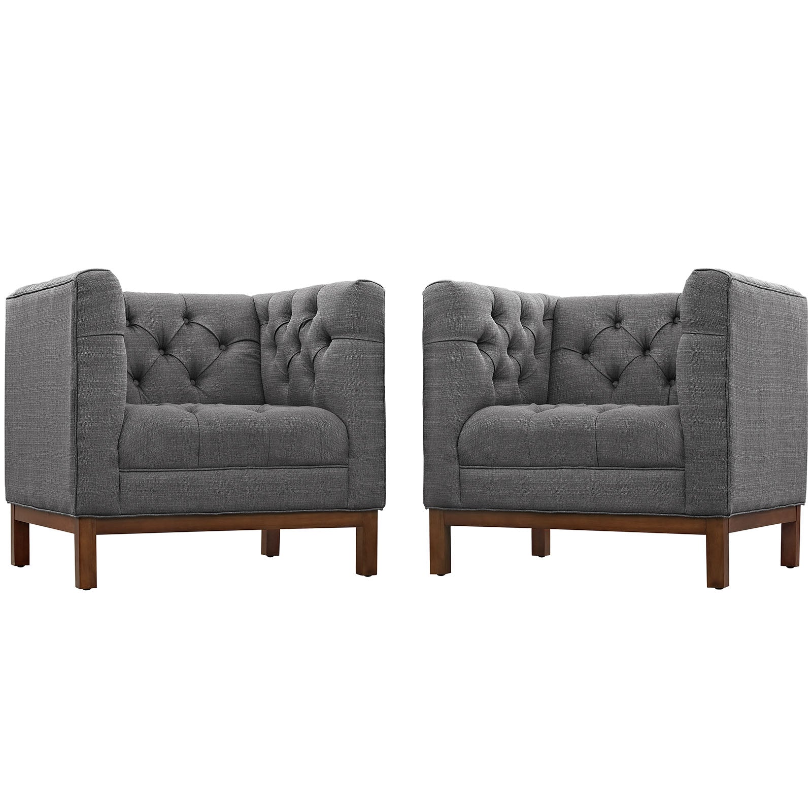 Modway Living Room Sets - Panache Living Room Set Upholstered Fabric Gray ( Set of 2 )