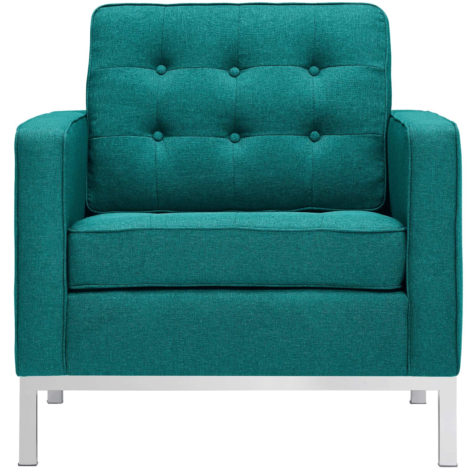 Modway Living Room Sets - Loft Armchairs Upholstered Fabric Teal (Set of 2)