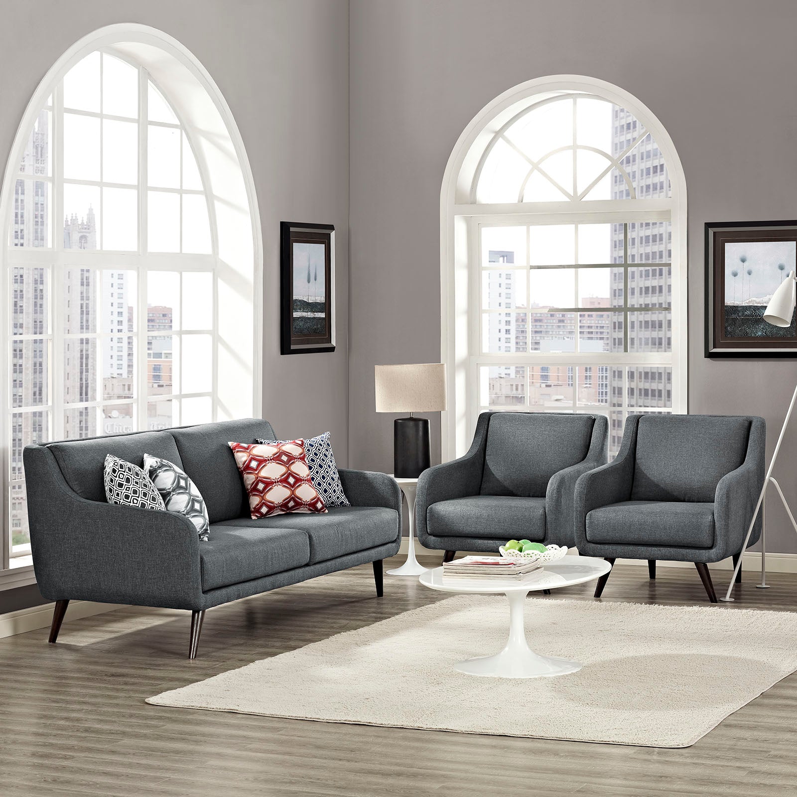 Verve Living Room Set Set Of 3 Gray