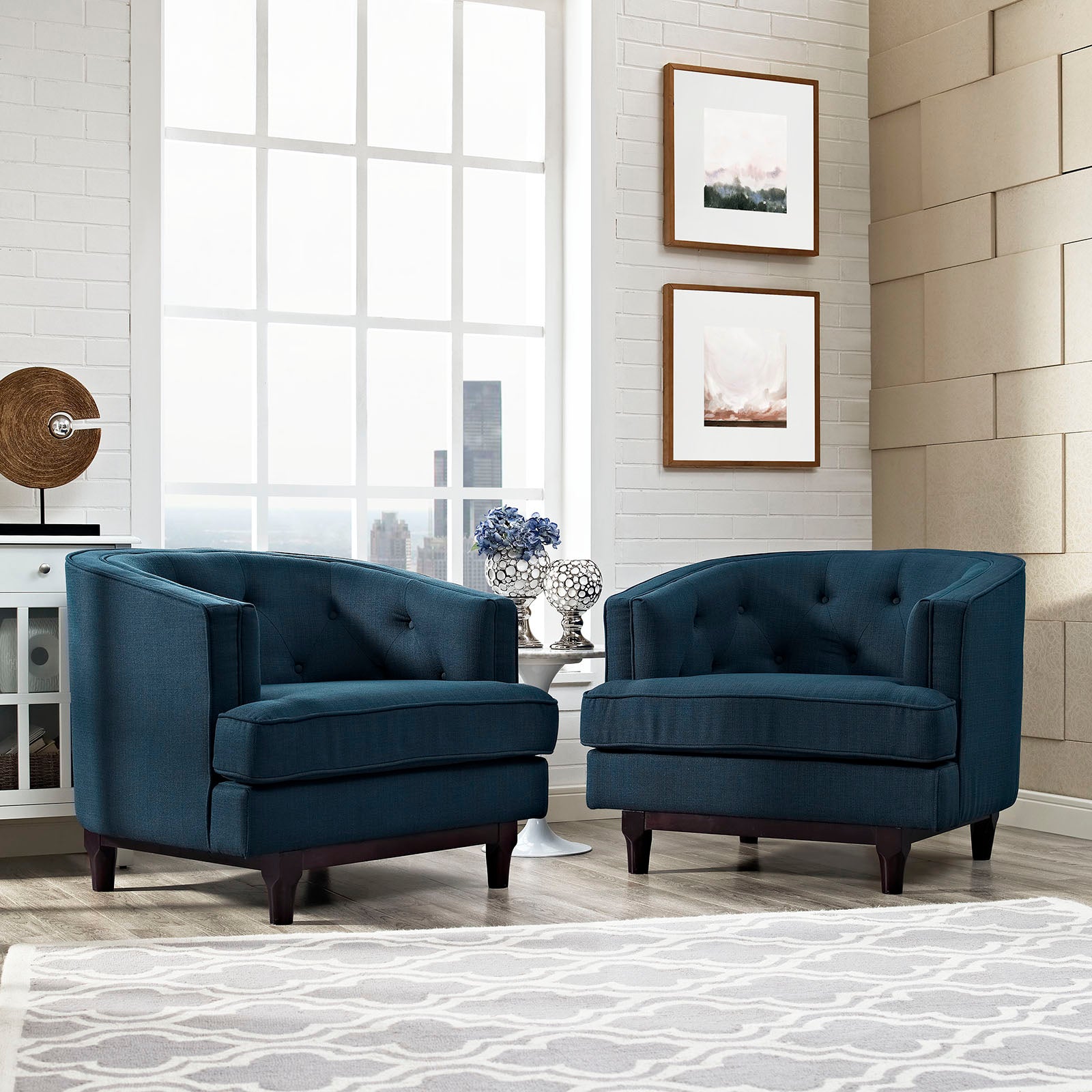 Modway Living Room Sets - Coast Armchairs Set of 2 Azure