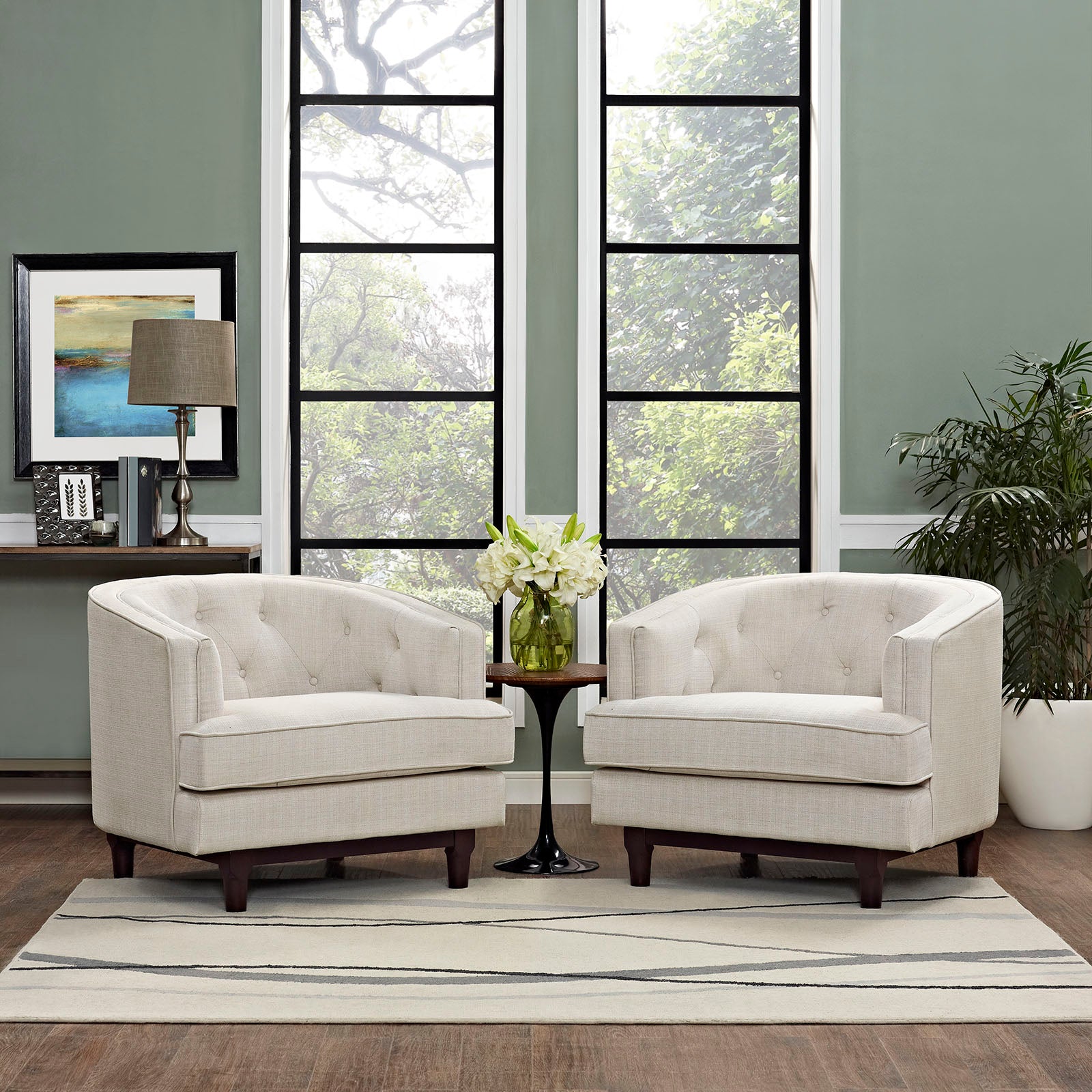 Modway Living Room Sets - Coast Armchairs ( Set of 2 ) Beige