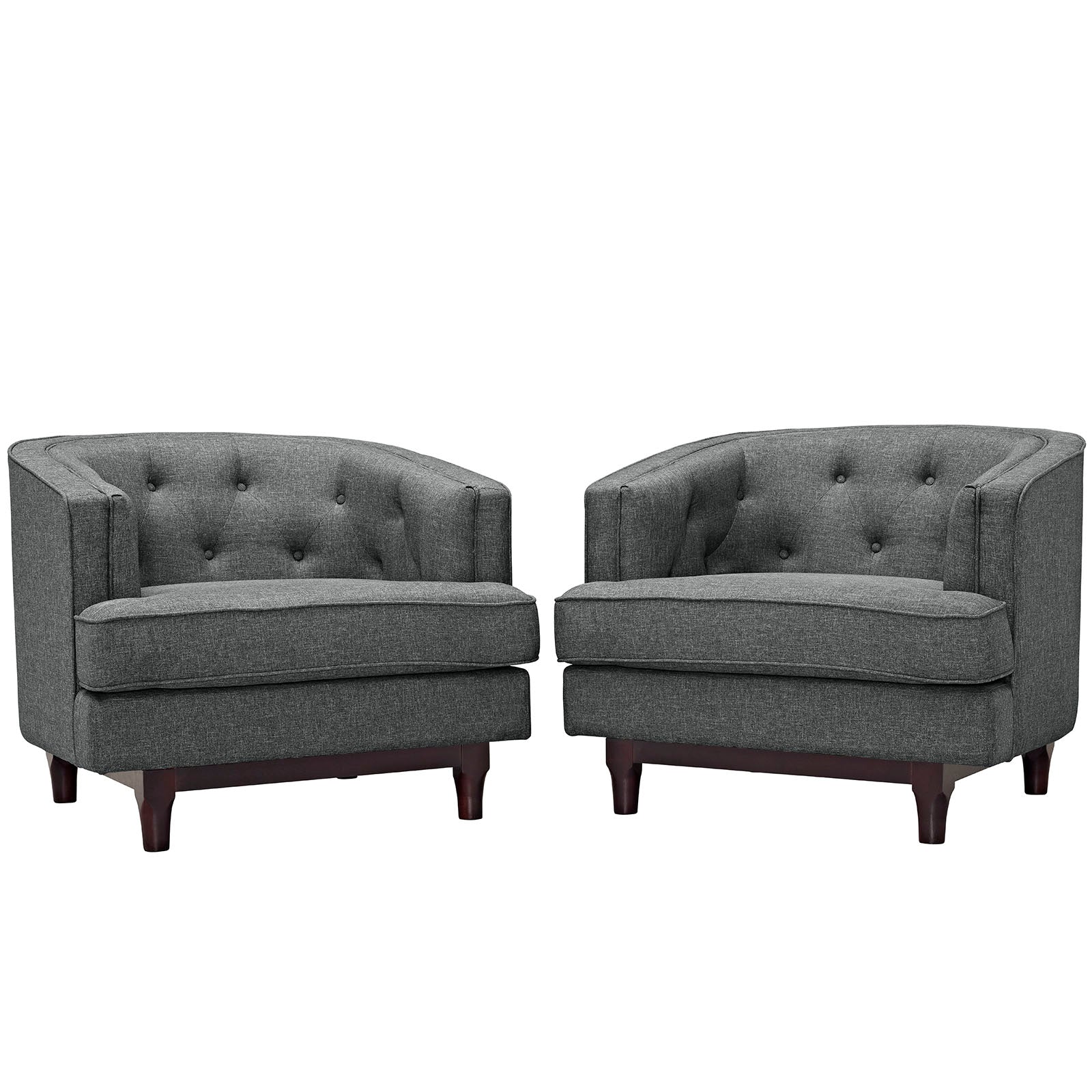 Modway Living Room Sets - Coast Armchairs Set Of 2 Gray