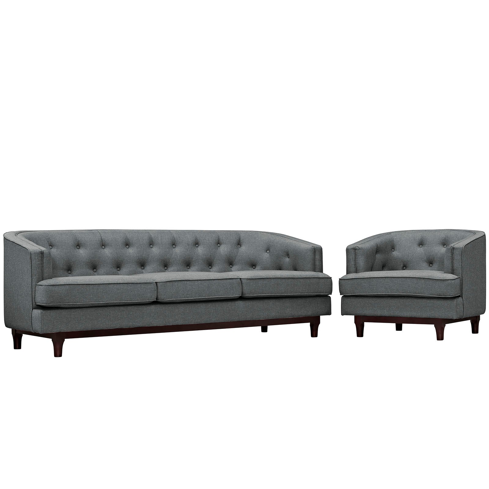 Modway Living Room Sets - Coast Living Room Set Set of 2 Gray