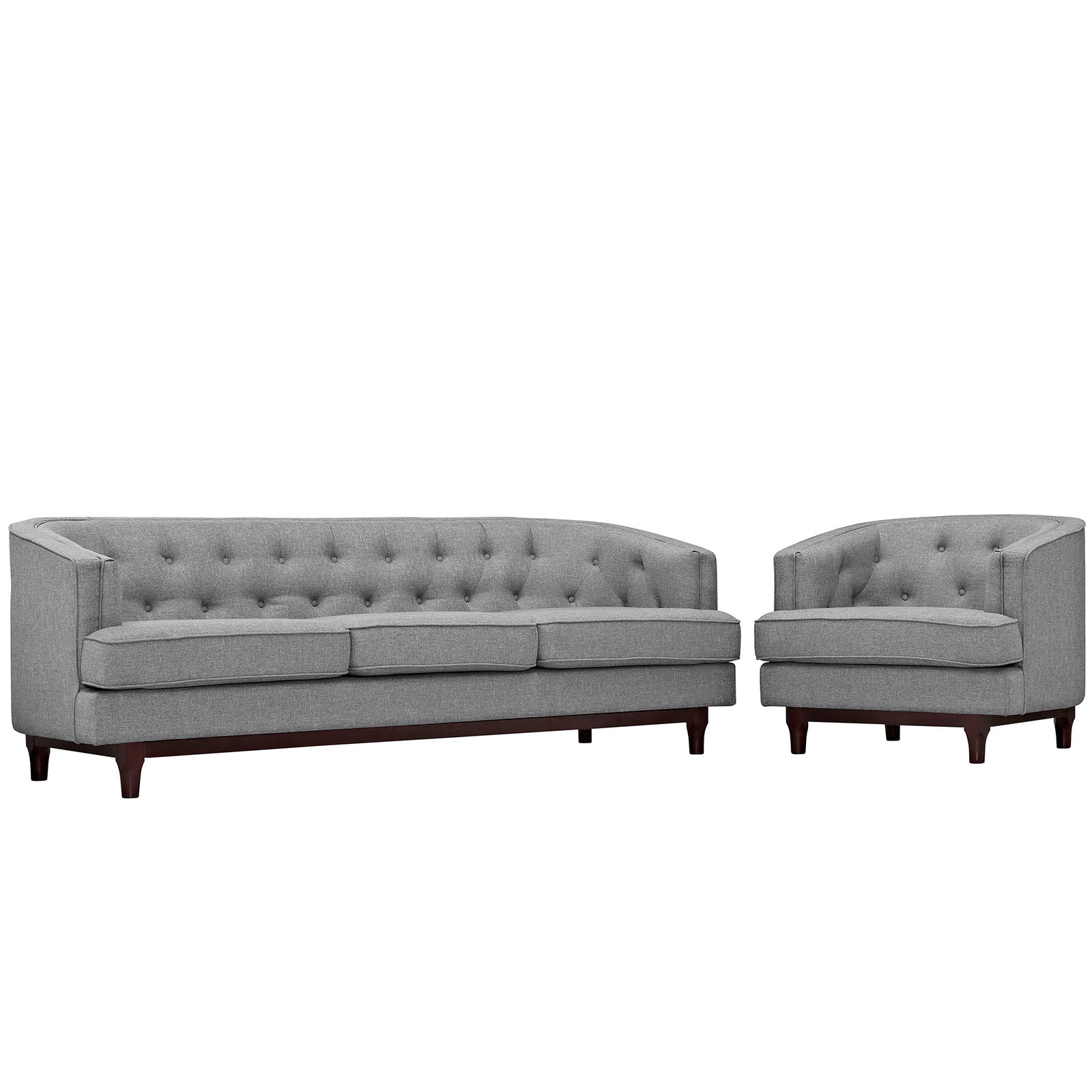 Modway Sofas & Couches - Coast Living Room Set (Set of 2) Light Gray