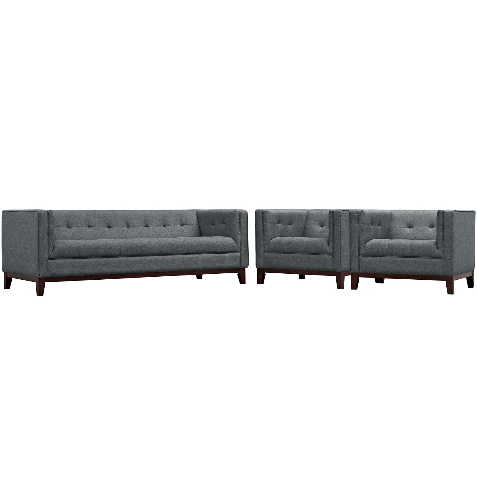 Modway Living Room Sets - Serve Living Room Set Set Of 3 Gray