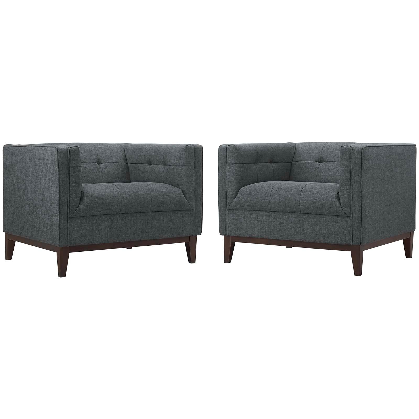 Modway Living Room Sets - Serve Armchairs Set Of 2 Gray