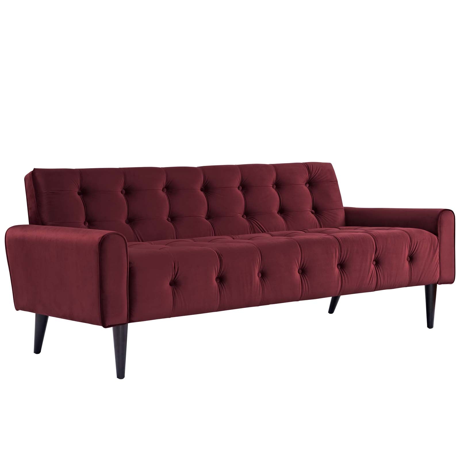 Modway Sofas & Couches - Delve Performance Velvet Sofa Maroon