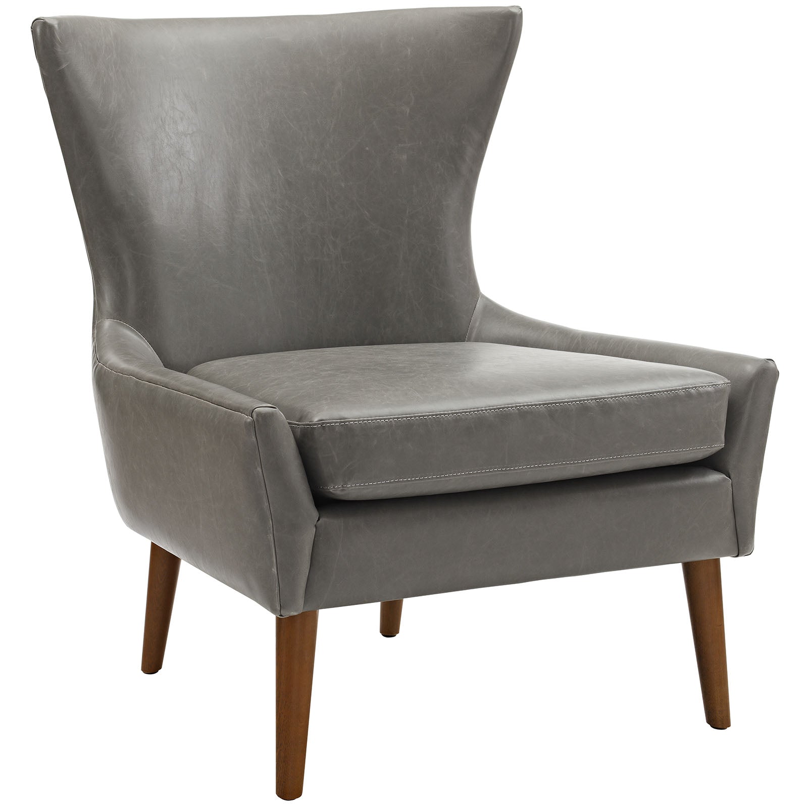 Modway Chairs - Keen Upholstered Vinyl Armchair Gray