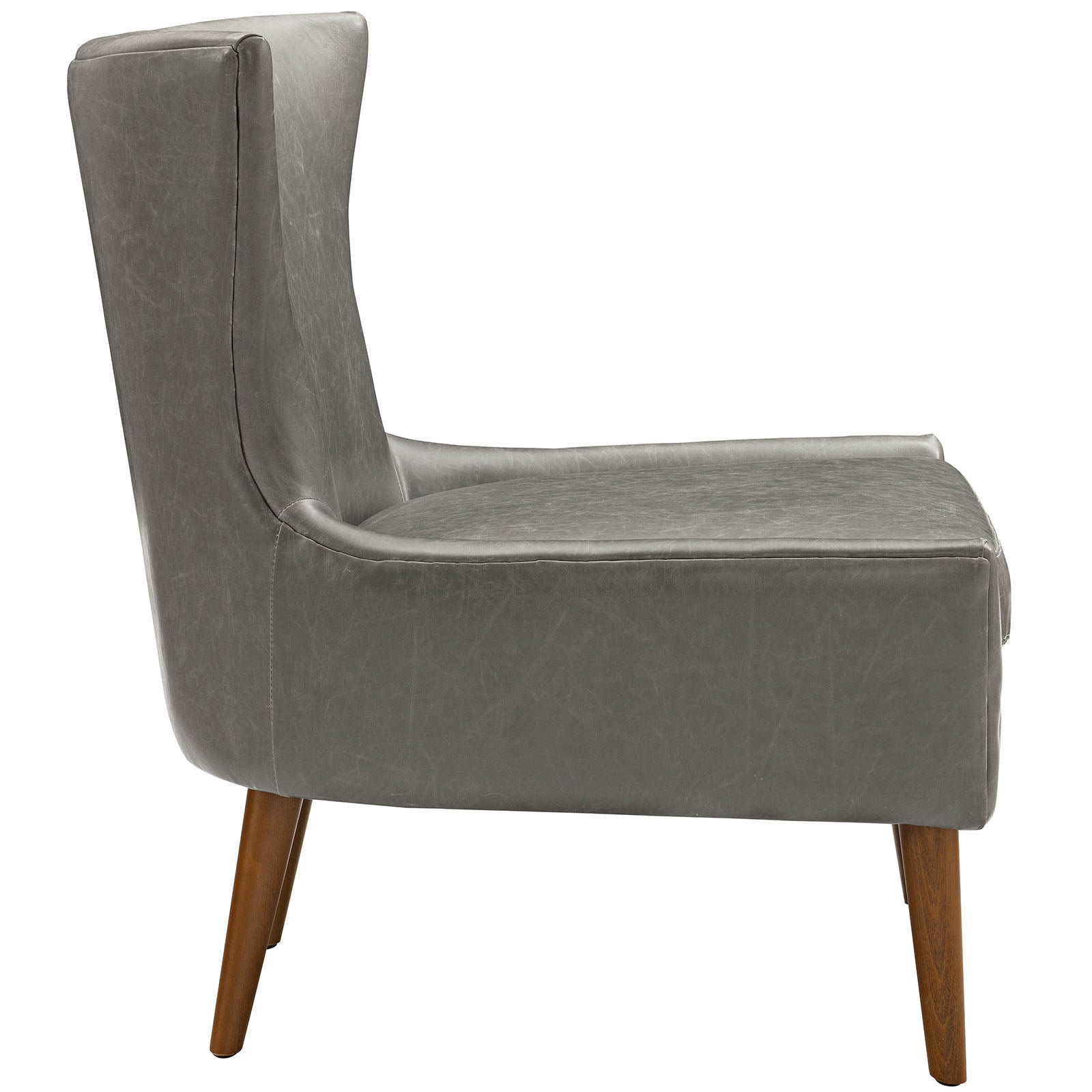 Modway Chairs - Keen Upholstered Vinyl Armchair Gray