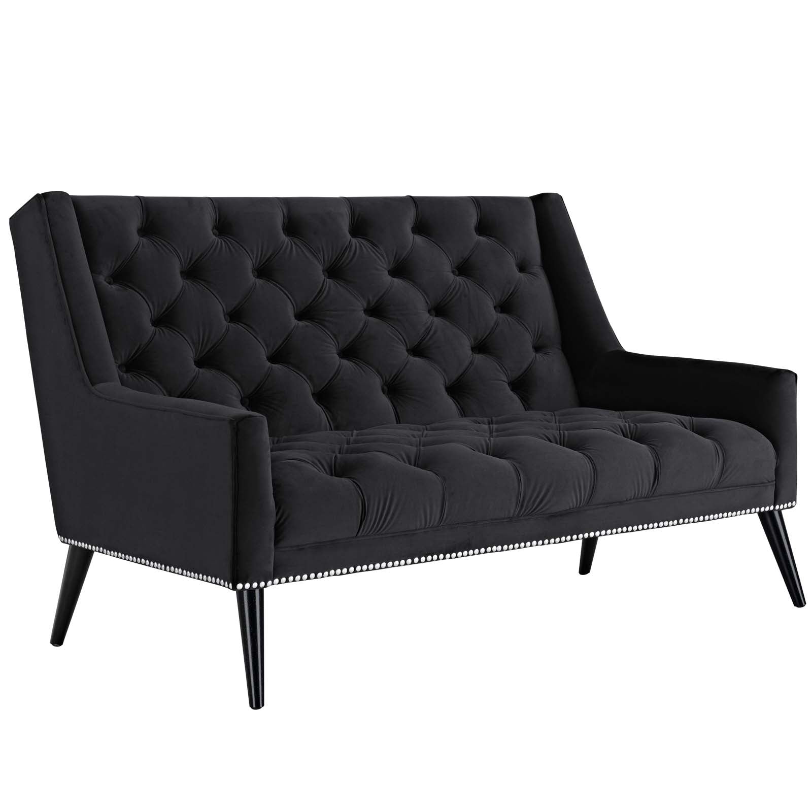 Modway Loveseats - Peruse Performance Velvet Loveseat Black