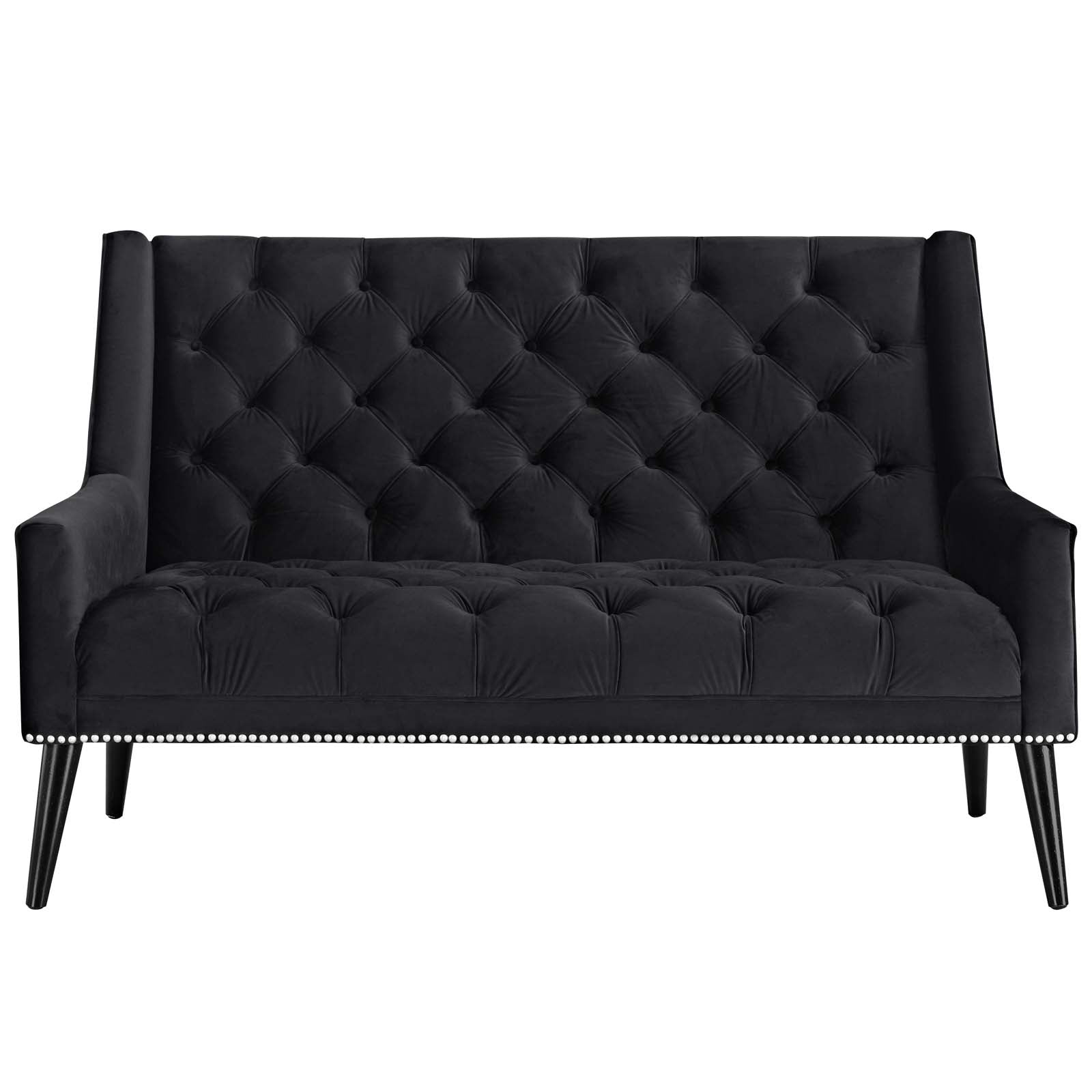 Modway Loveseats - Peruse Performance Velvet Loveseat Black